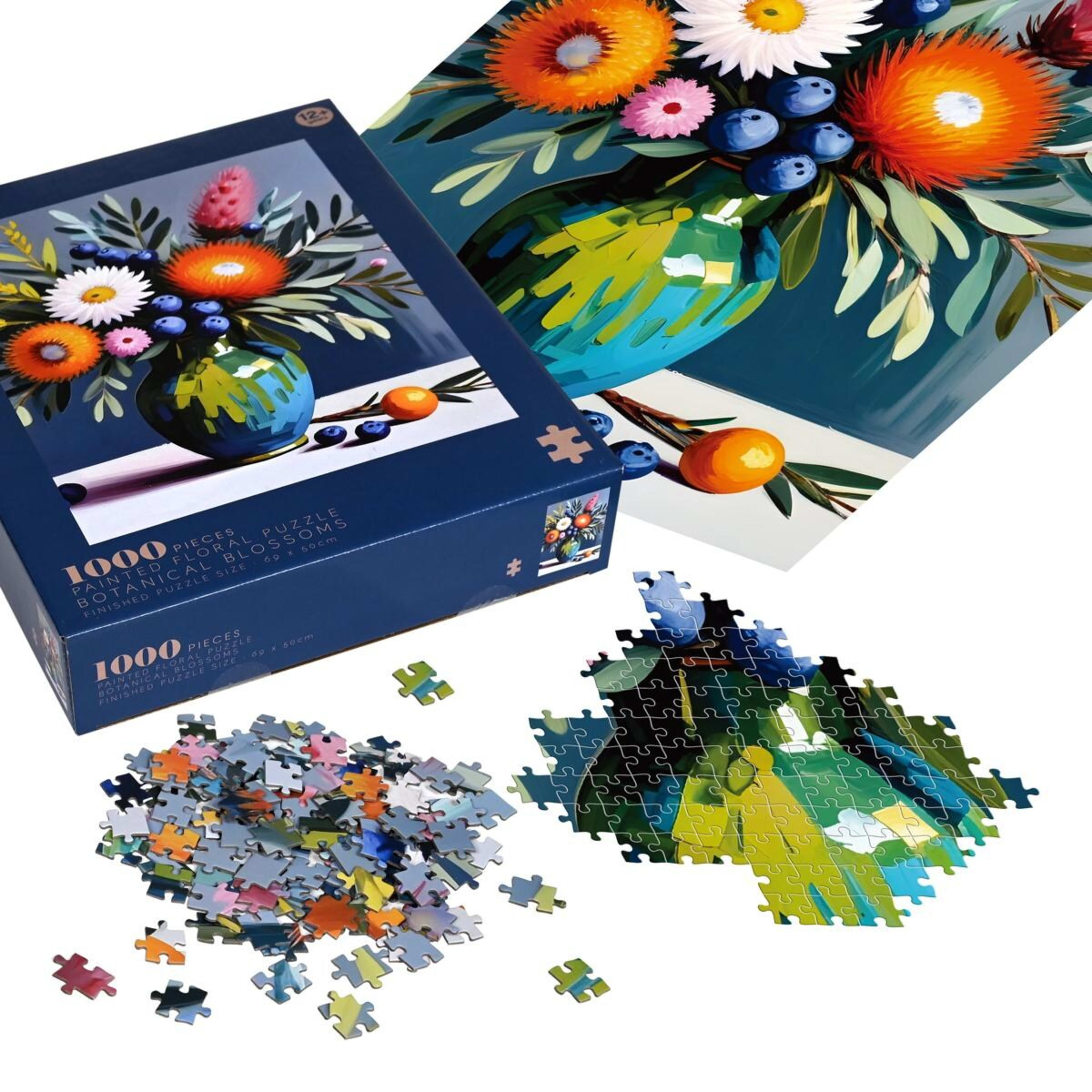 8 1000 Piece Painted Floral Puzzle - Assorted, 8 of 9
