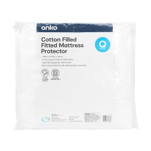 Cotton Filled Fitted Mattress Protector - Queen Bed - Kmart