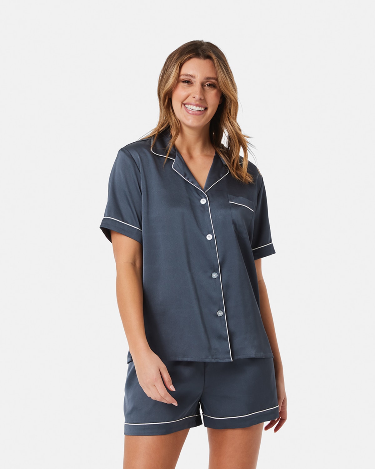 Short Sleeve Satin Pyjama Set - Kmart