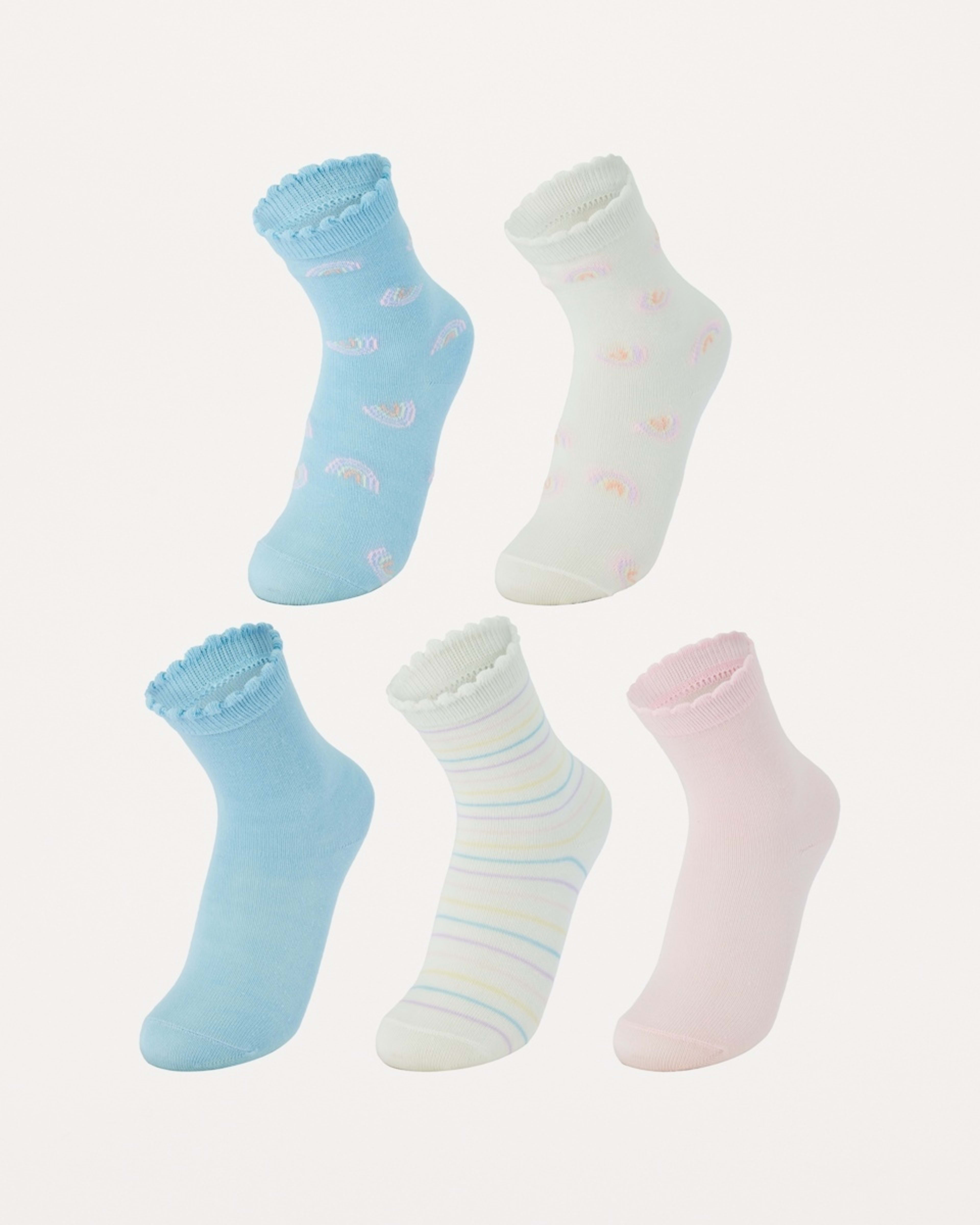 1 5 Pack Crew Socks RAINBOWS, 1 of 3