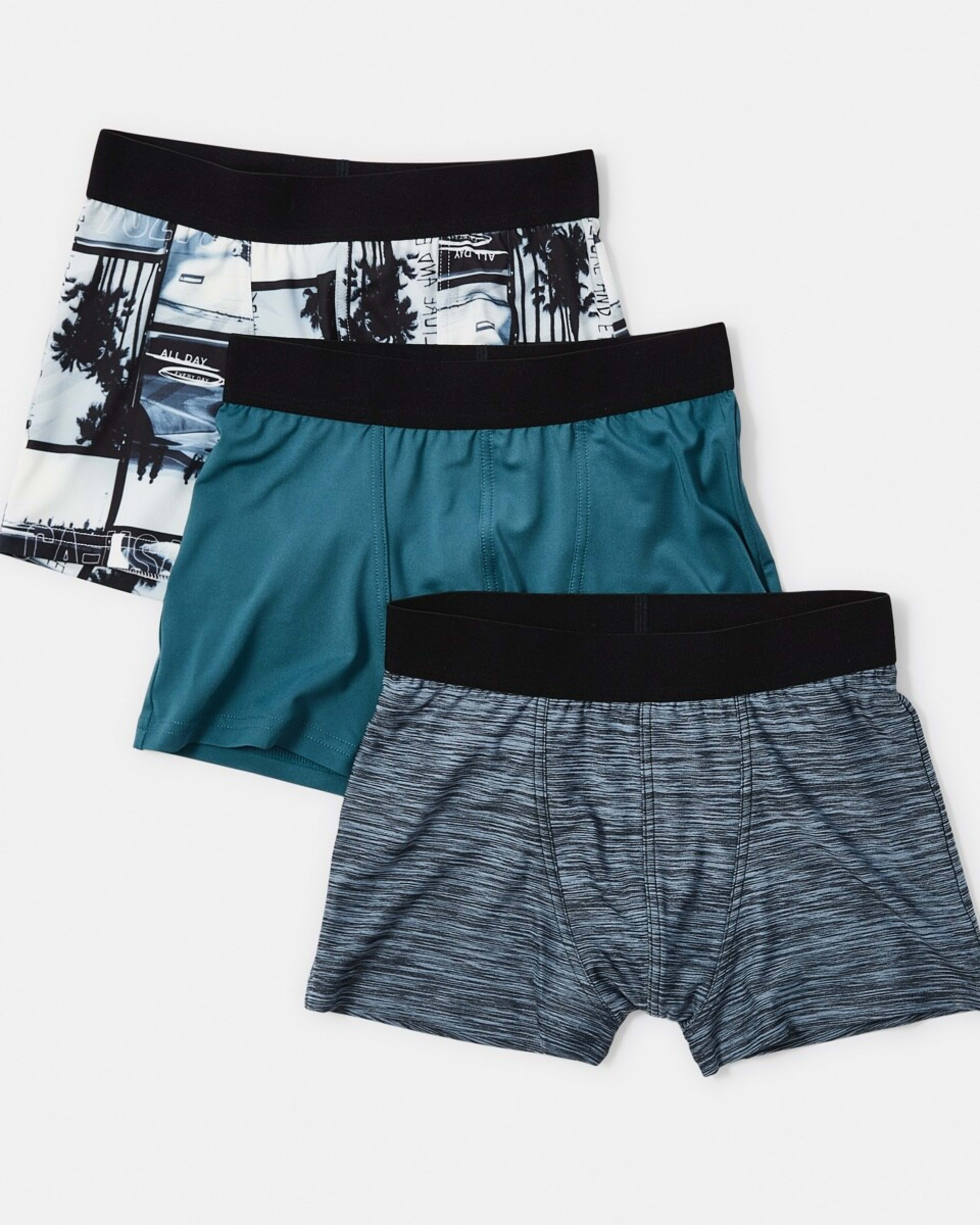1 3 Pack Microfibre Trunks TEAL SKATE, 1 of 8