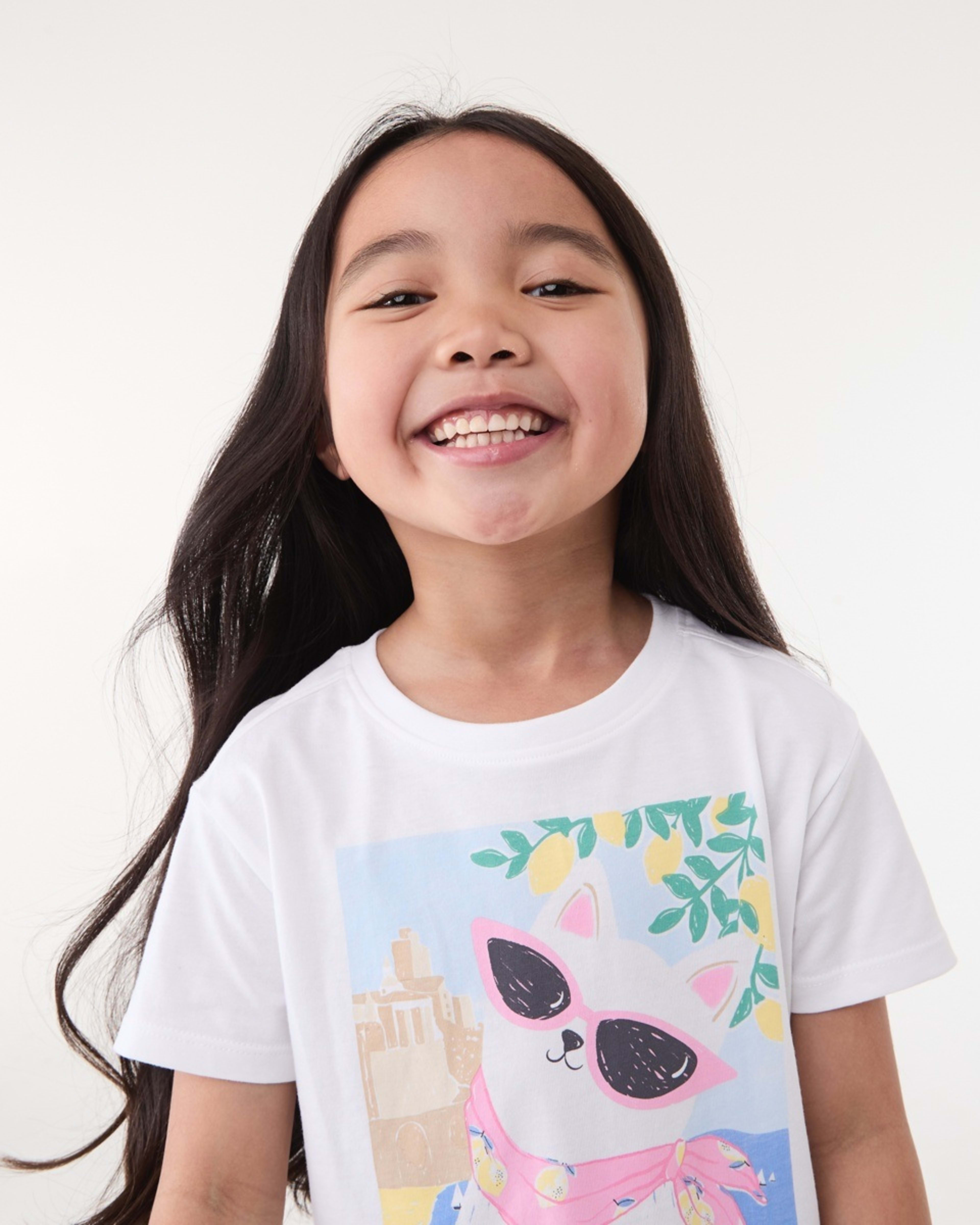 3 Print T-shirt CAT ON AMALFI COAST WHITE, 3 of 6