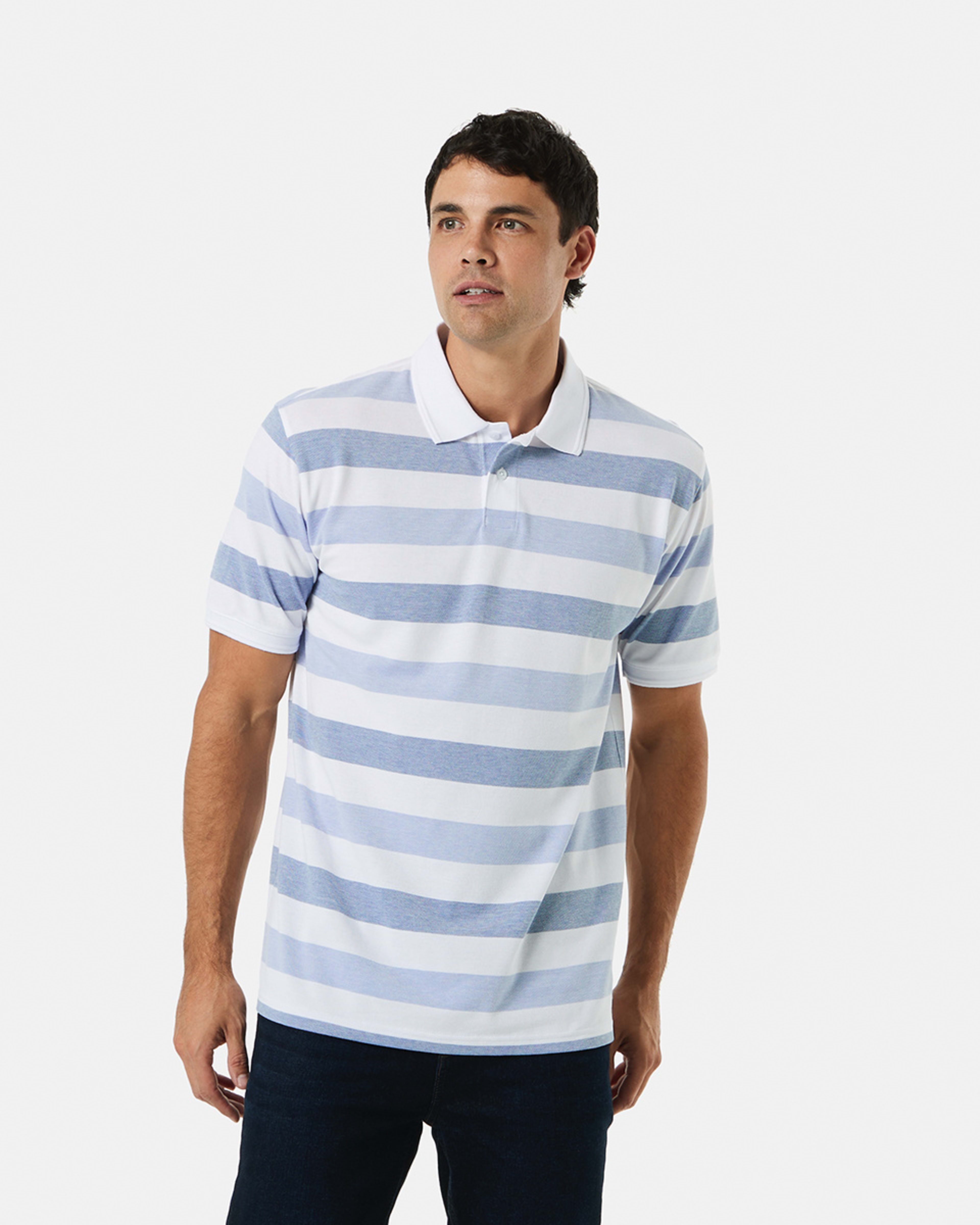 Block Stripe Pique Polo Shirt Kmart