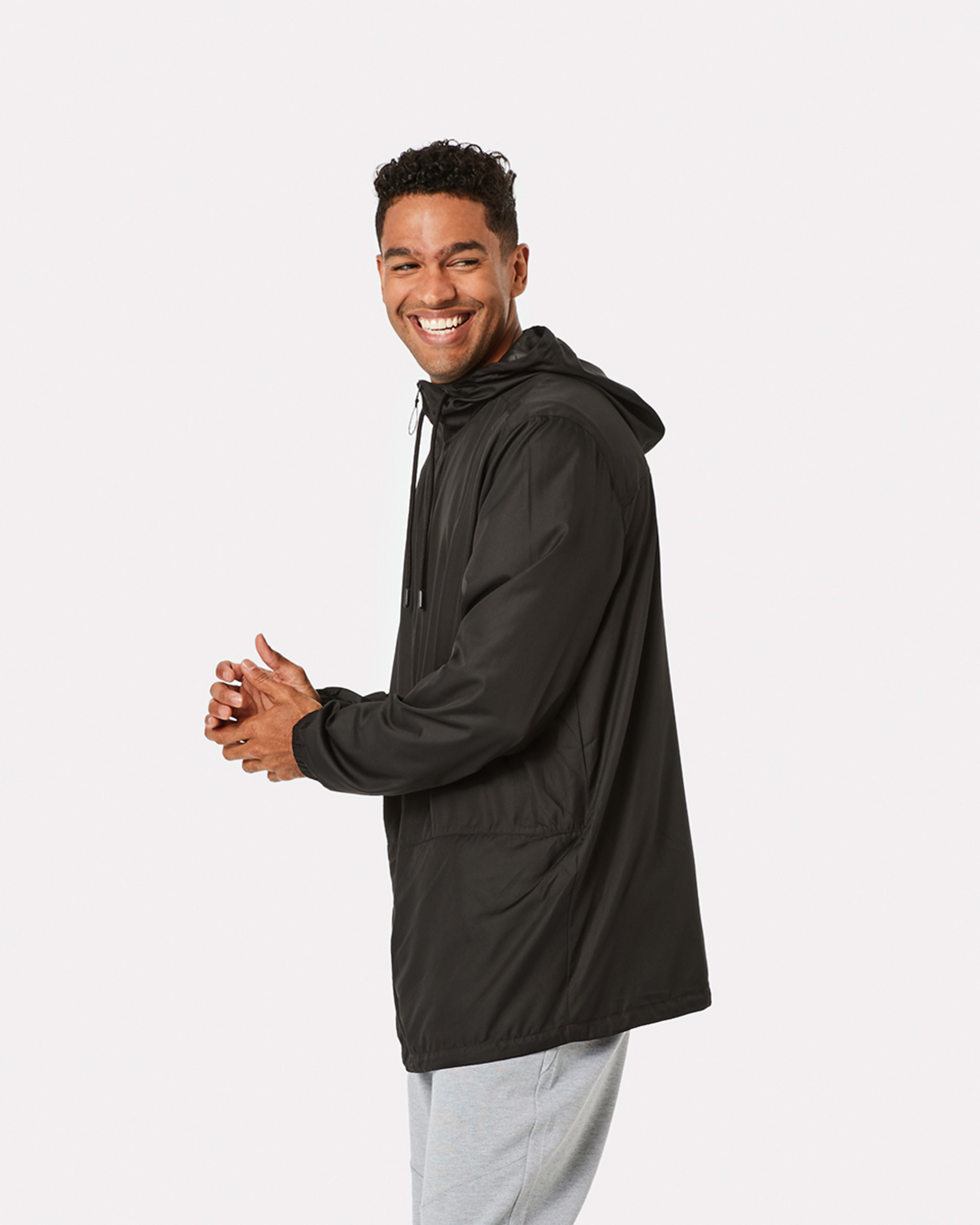 10 Active Unisex Packable Rain Jacket BLACK, 10 of 10
