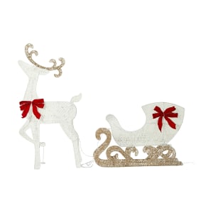 Solar Powered Glitter Reindeer with Sleigh - Kmart