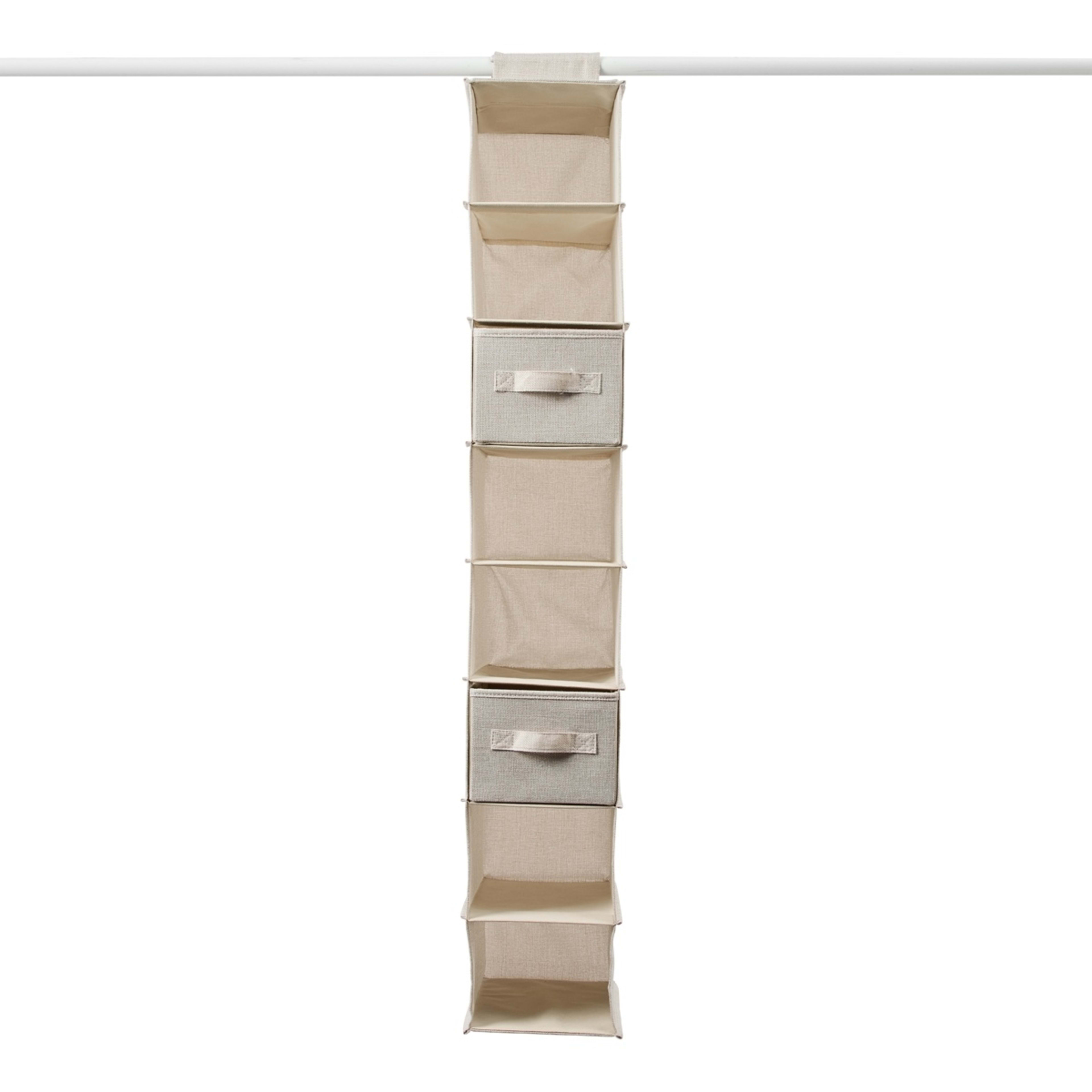 5 Linen Look Narrow Hanging Shelving with Drawers, 5 of 8