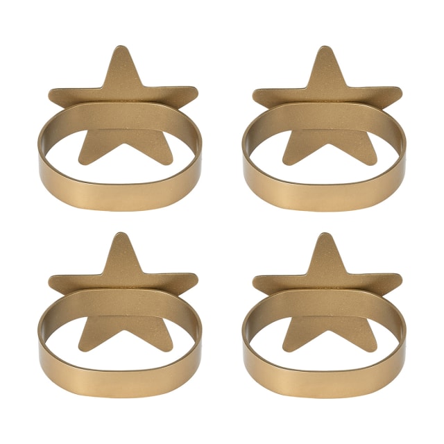 4 Pack Brass Star Napkin Rings Kmart