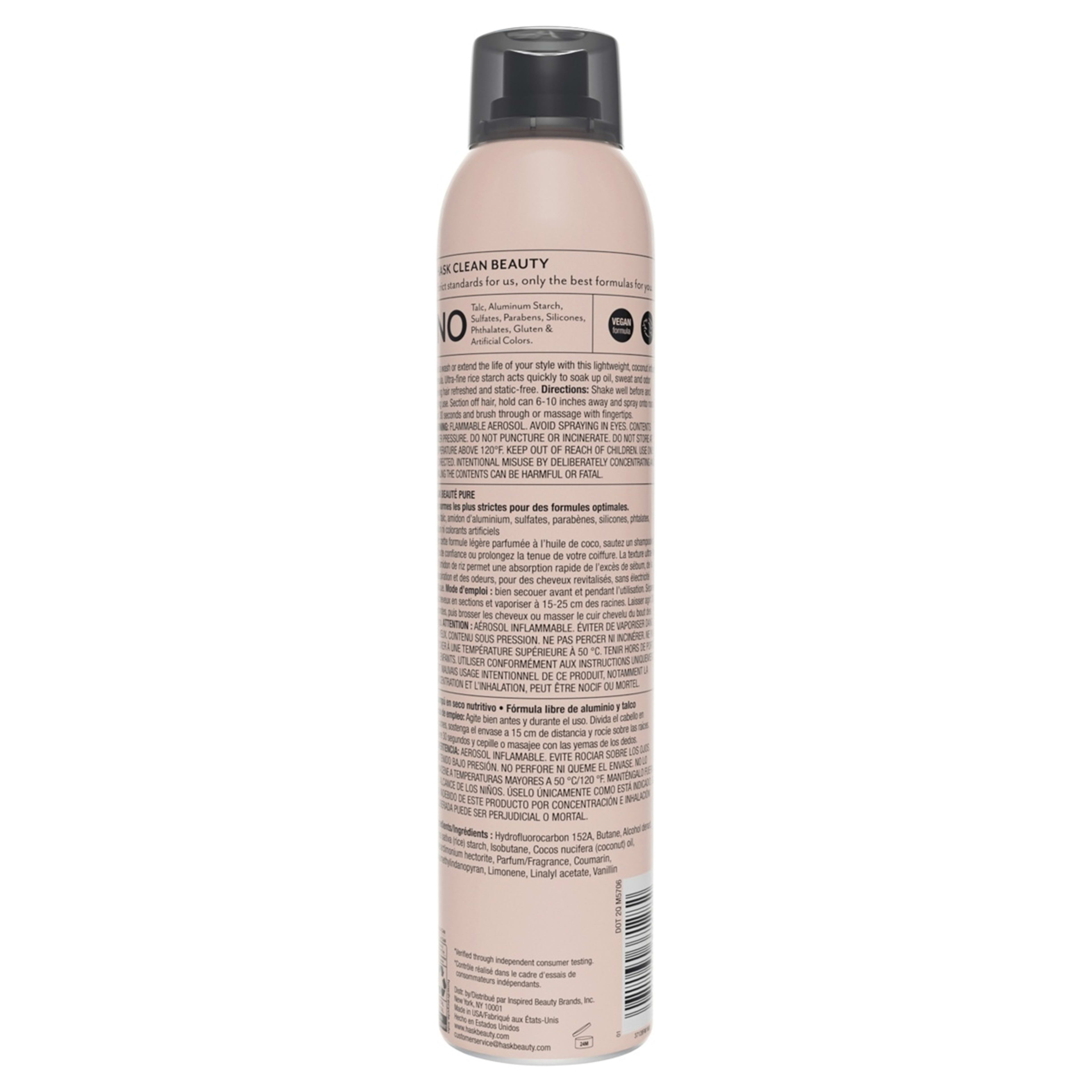 2 HASK Dry Shampoo 122g - Coconut Oil, 2 of 8