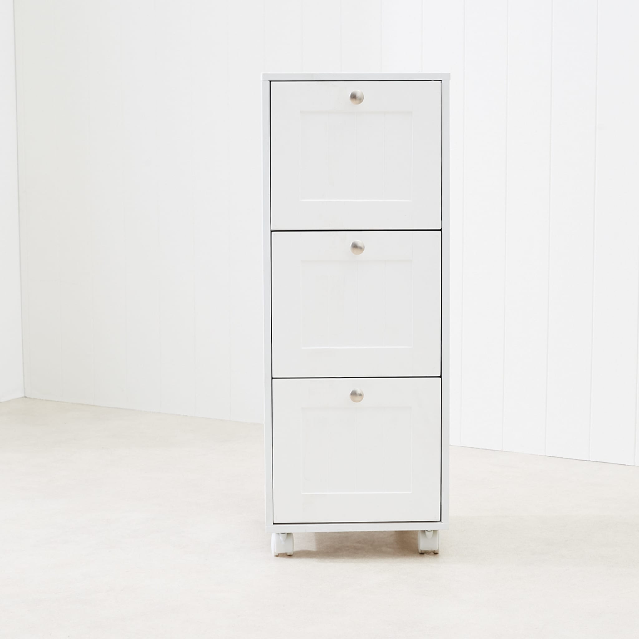 Panelled 3 Drawer Unit White Kmart
