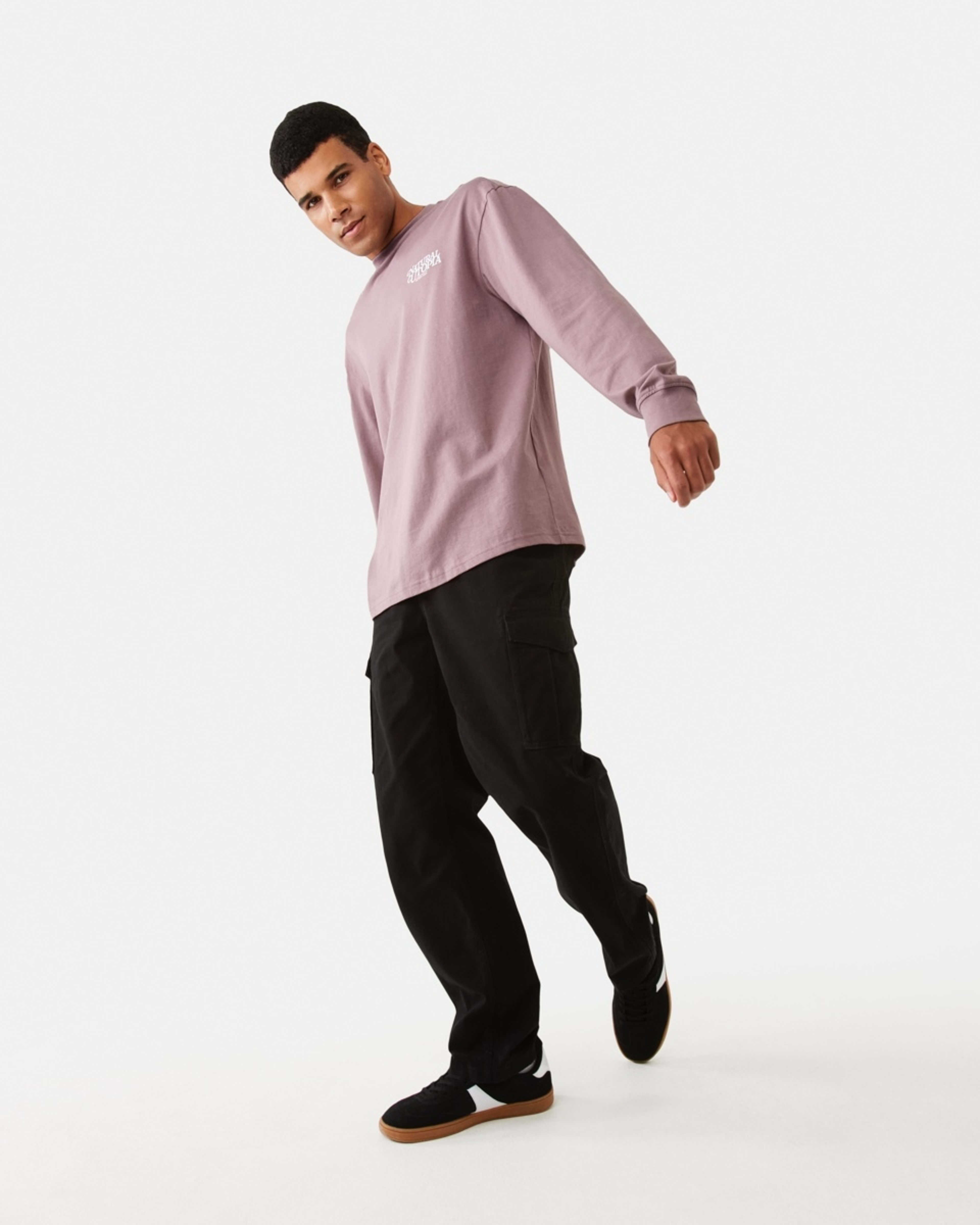 2 Long Sleeve Oversized Graphic T-shirt Pur Hther, 2 of 10