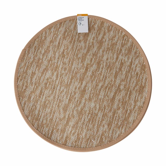4 Pack Natural Round Placemat Kmart