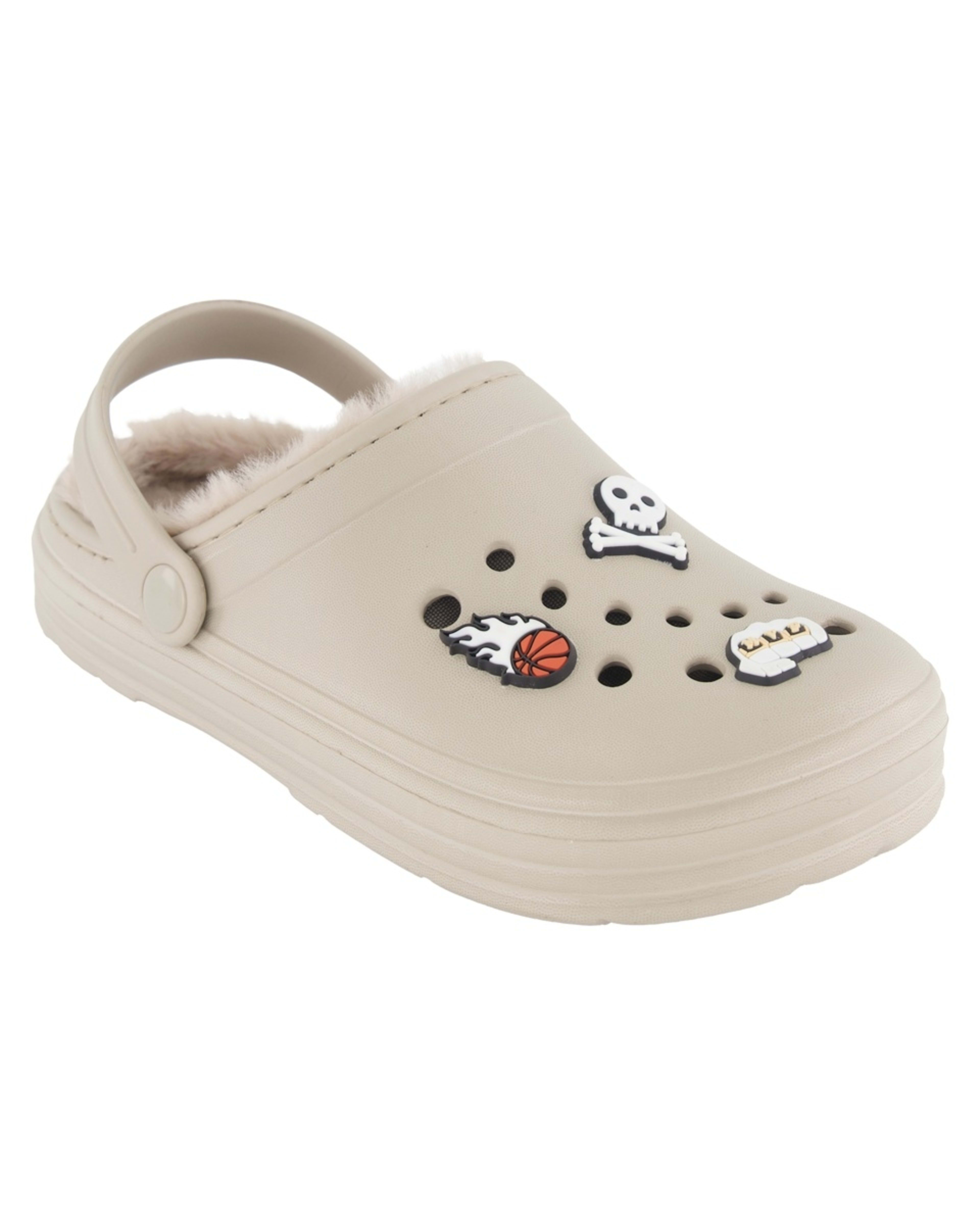 1 Senior Faux Fur Lined Clogs Stone Beige, 1 of 4