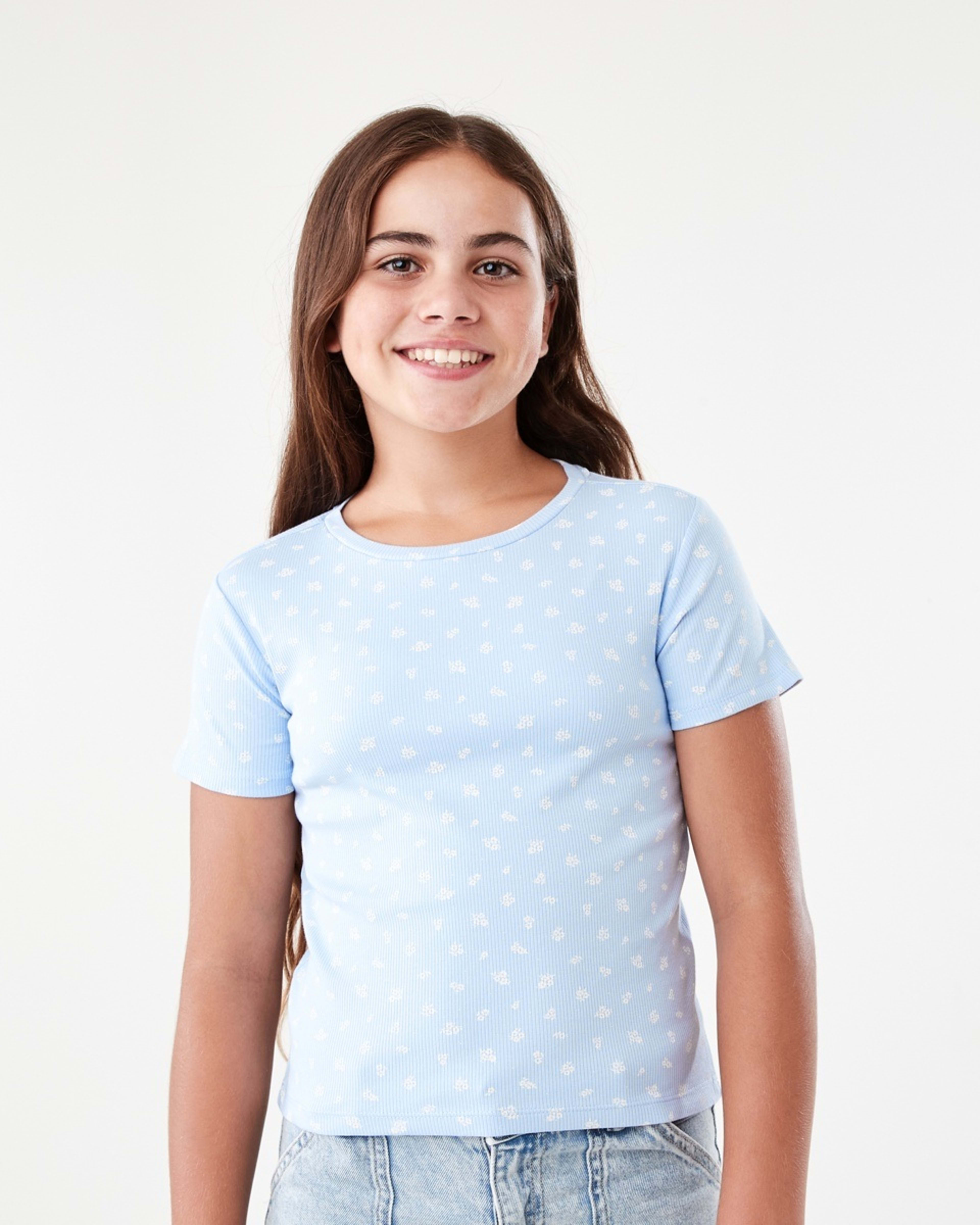1 Short Sleeve Rib T-shirt Ditsy, 1 of 8