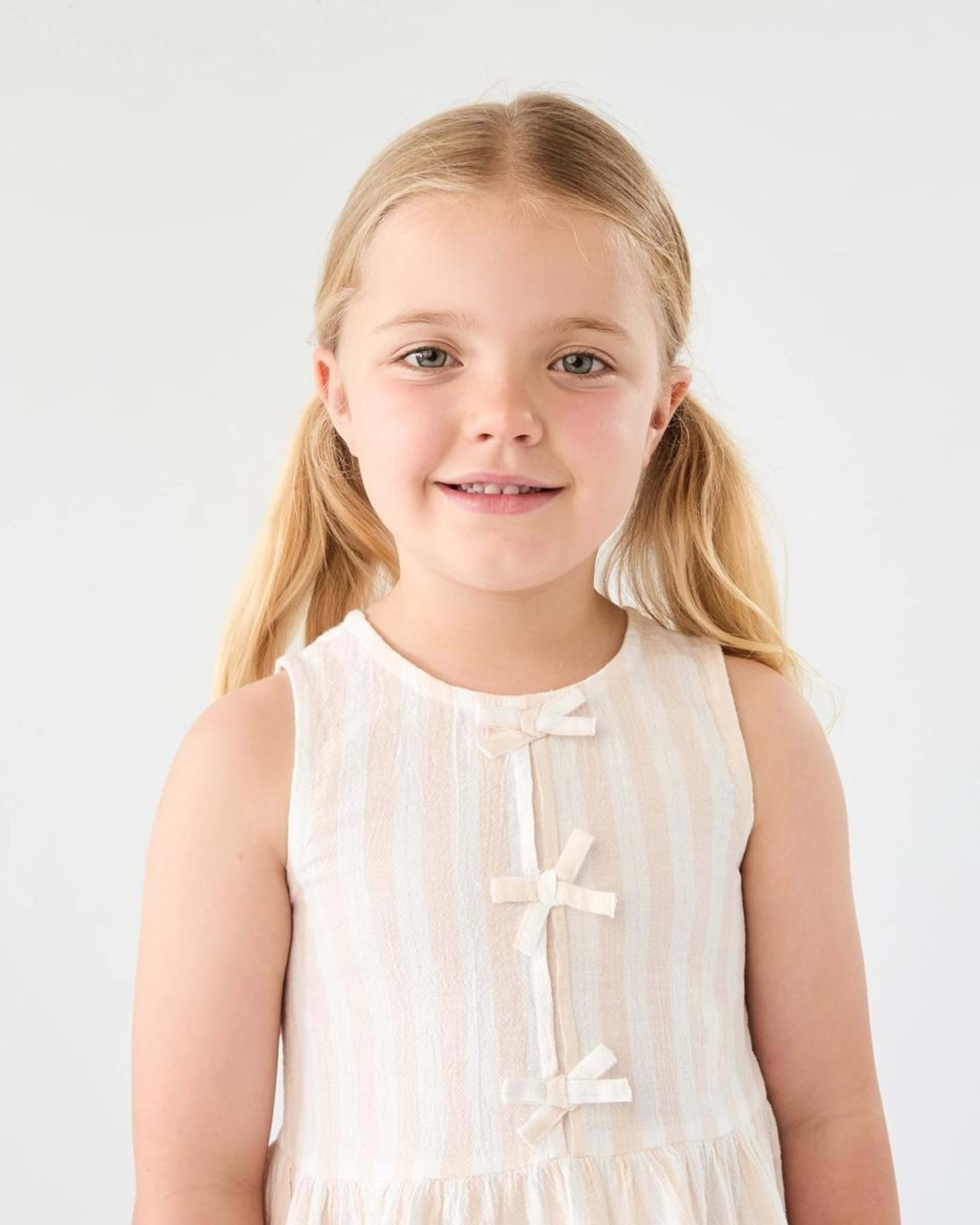 3 Tie Front Frill Top Bge Stripe, 3 of 7