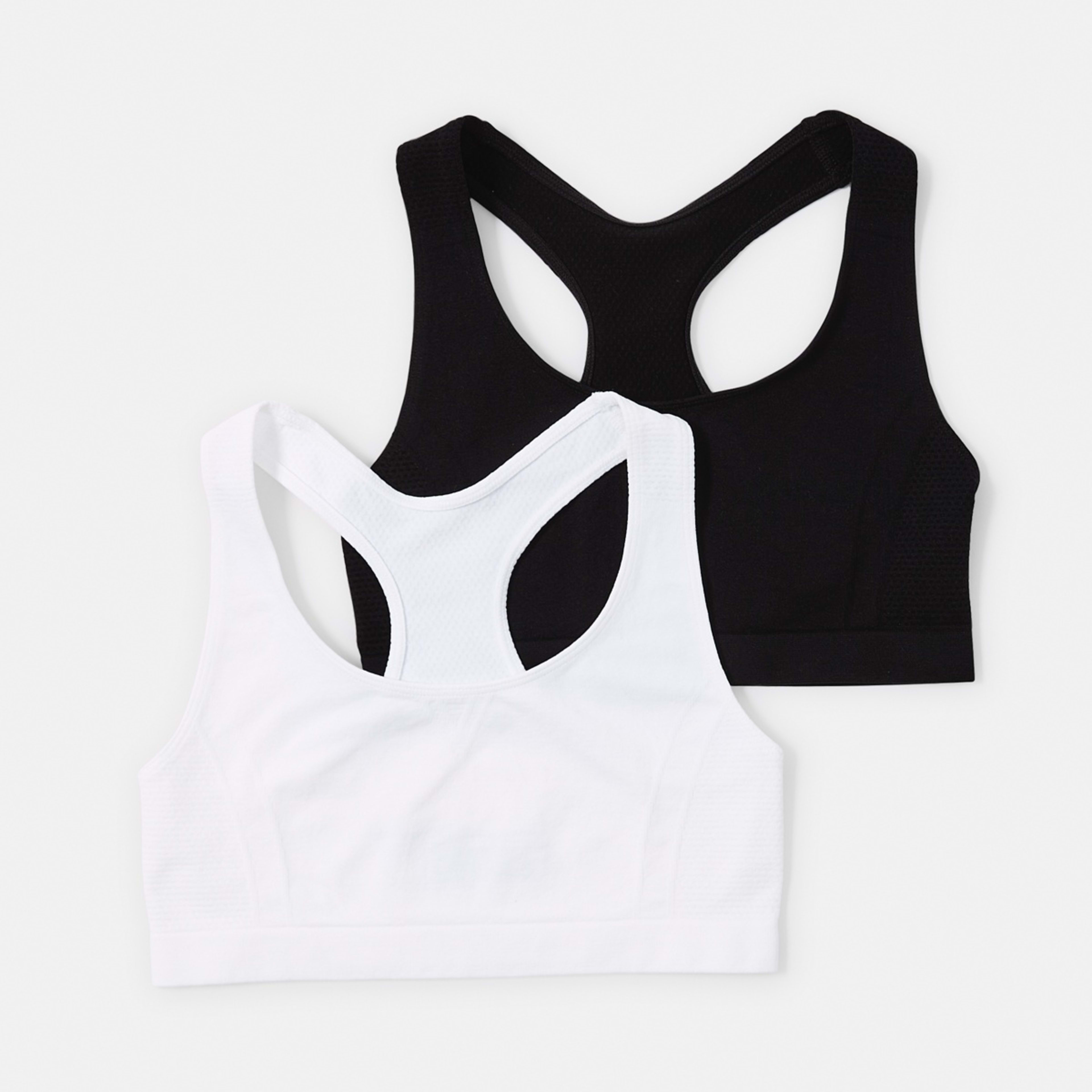 2 2 Pack Seam Free Crop Tops Black And White, 2 of 4