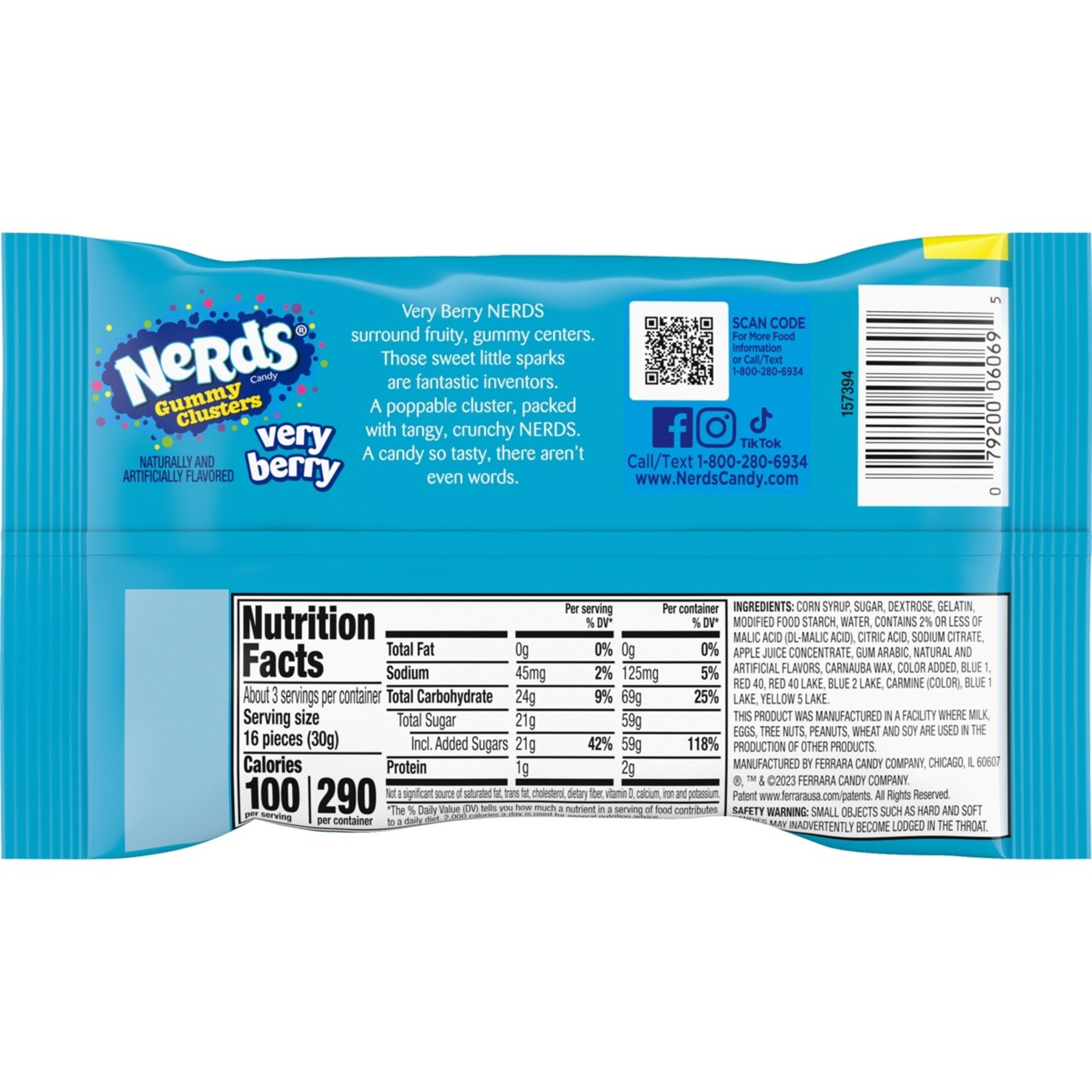 2 Nerds Very Berry Gummy Clusters Candy Share Pouch 85g, 2 of 2