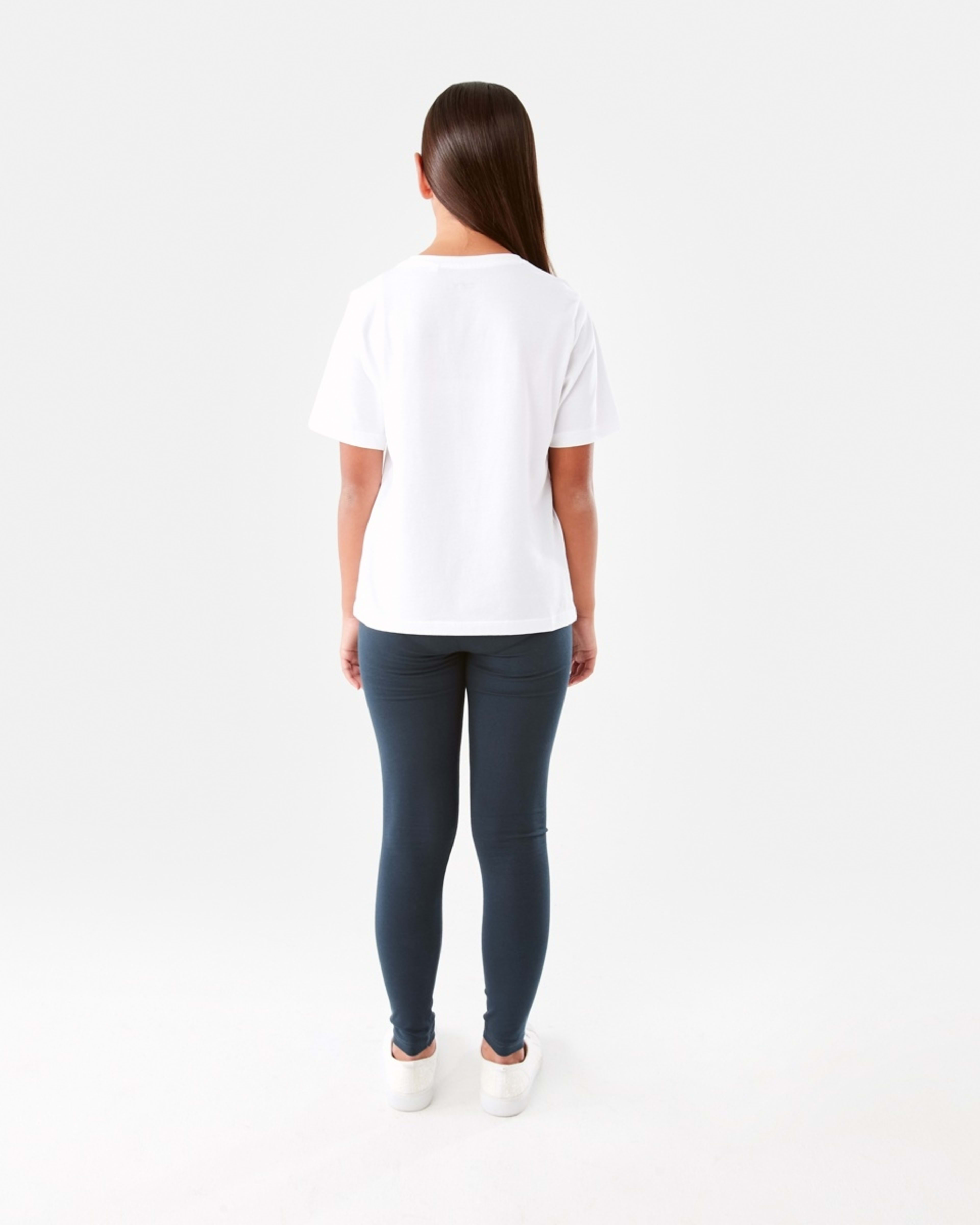 6 Plain Full Length Leggings DRESS BLUE, 6 of 8