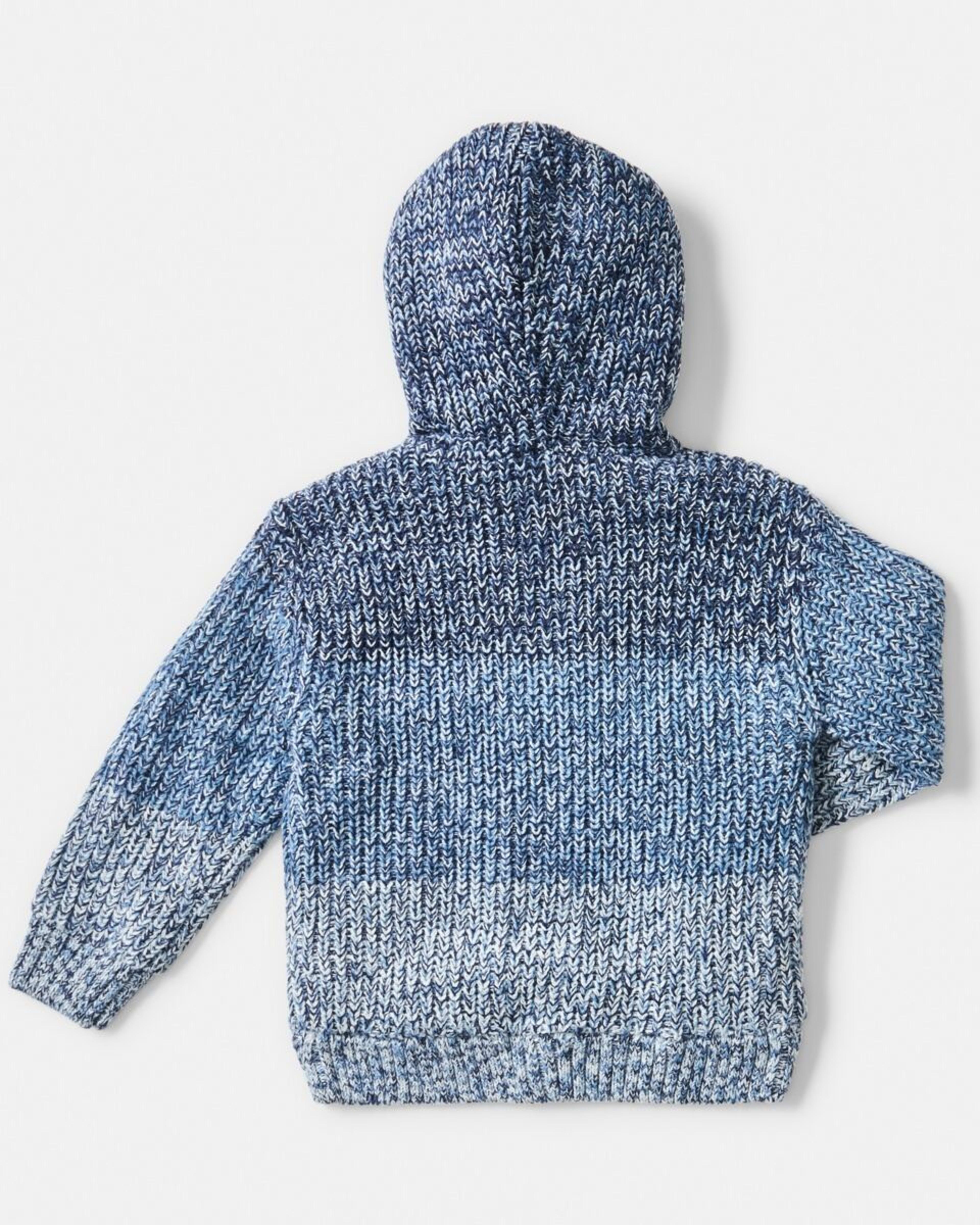 9 Sherpa Knit Hoodie Nvy Twist, 9 of 9