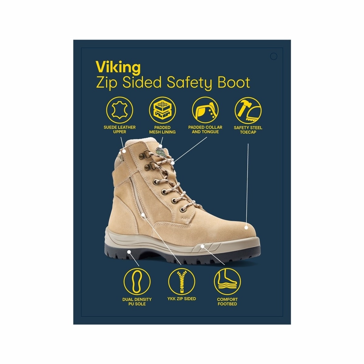 Side Zip Viking Work Boots Kmart