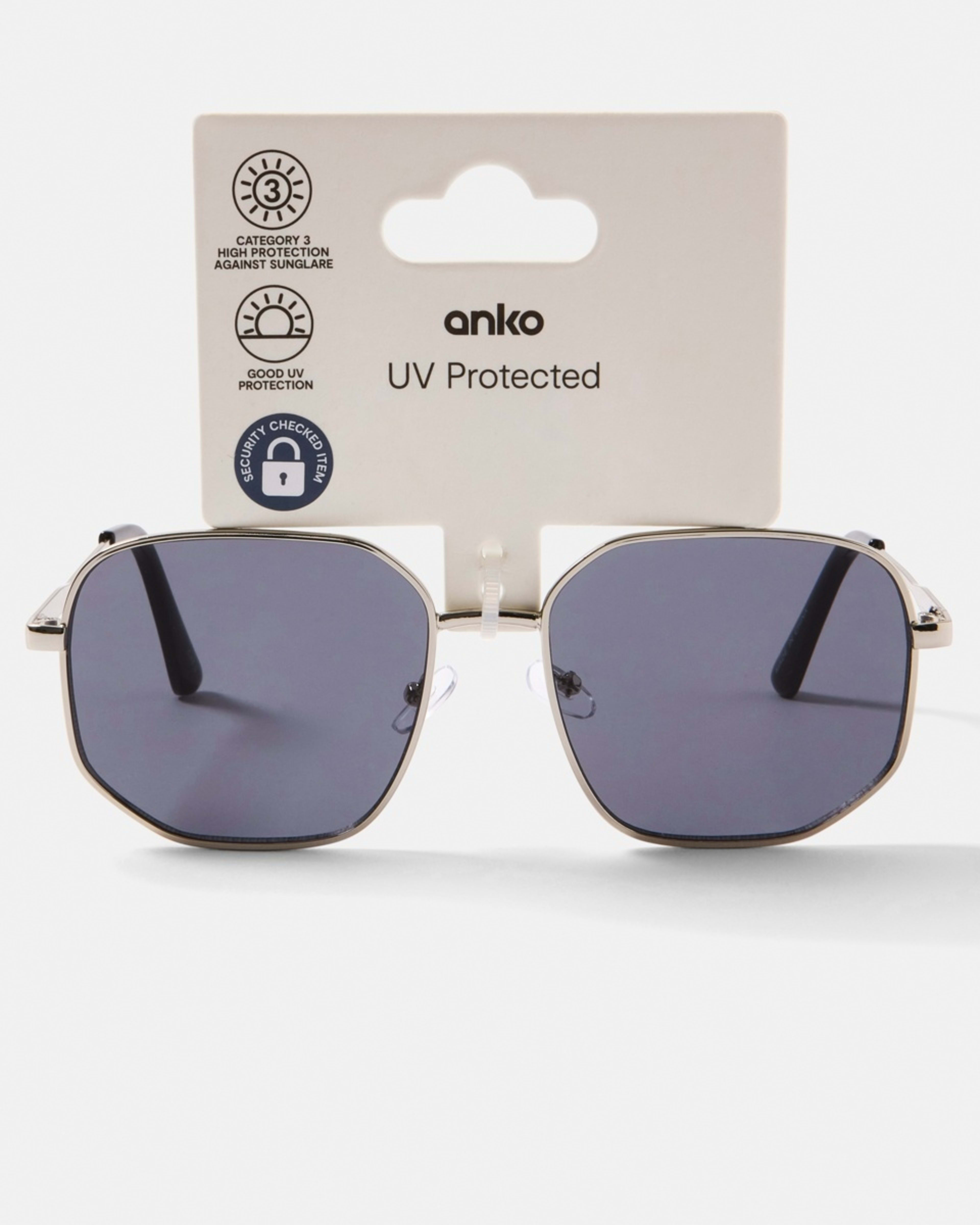 6 Metal Square Frame Sunglasses SILVER, 6 of 6
