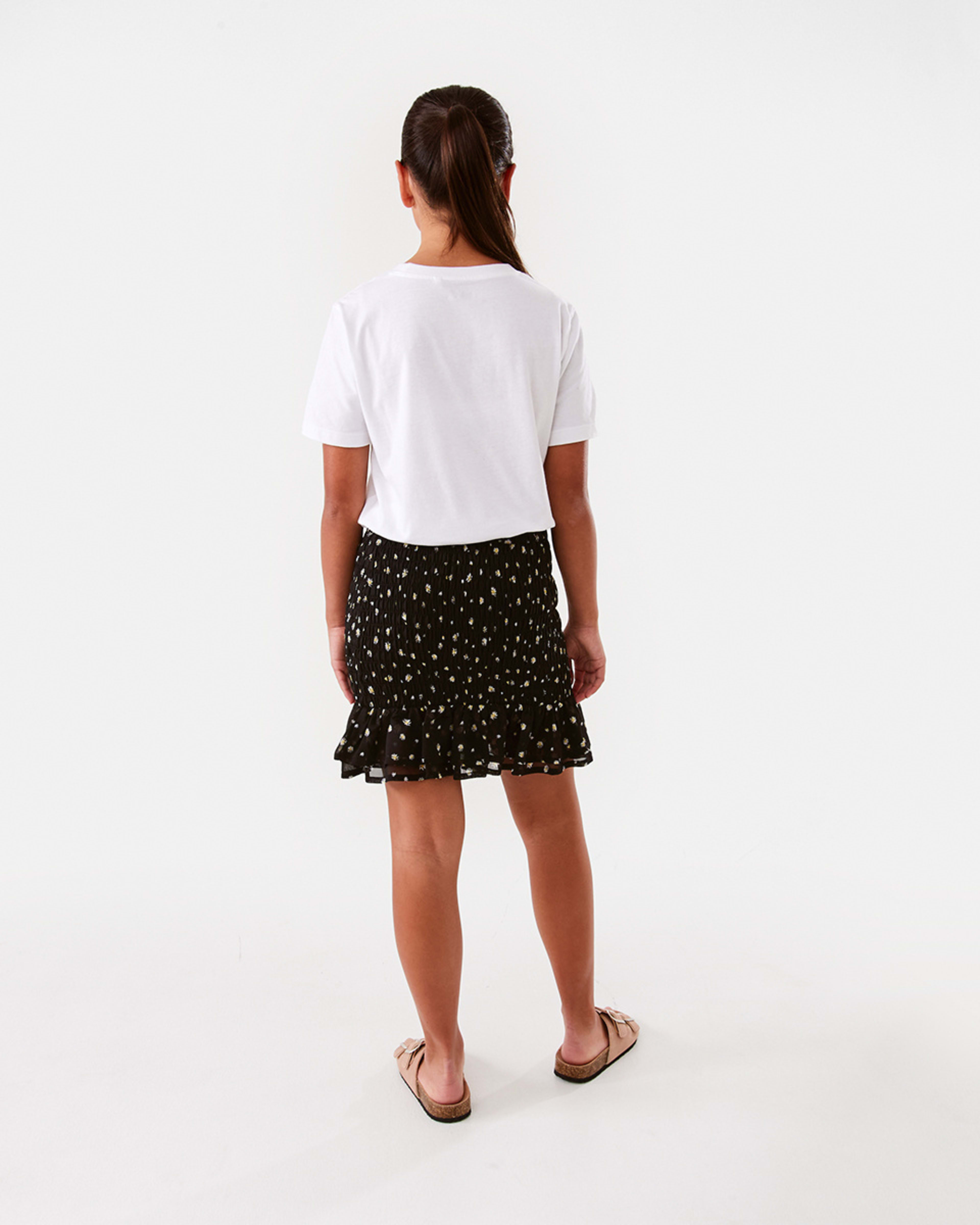 6 Shirred Skirt Daisy Blck, 6 of 8