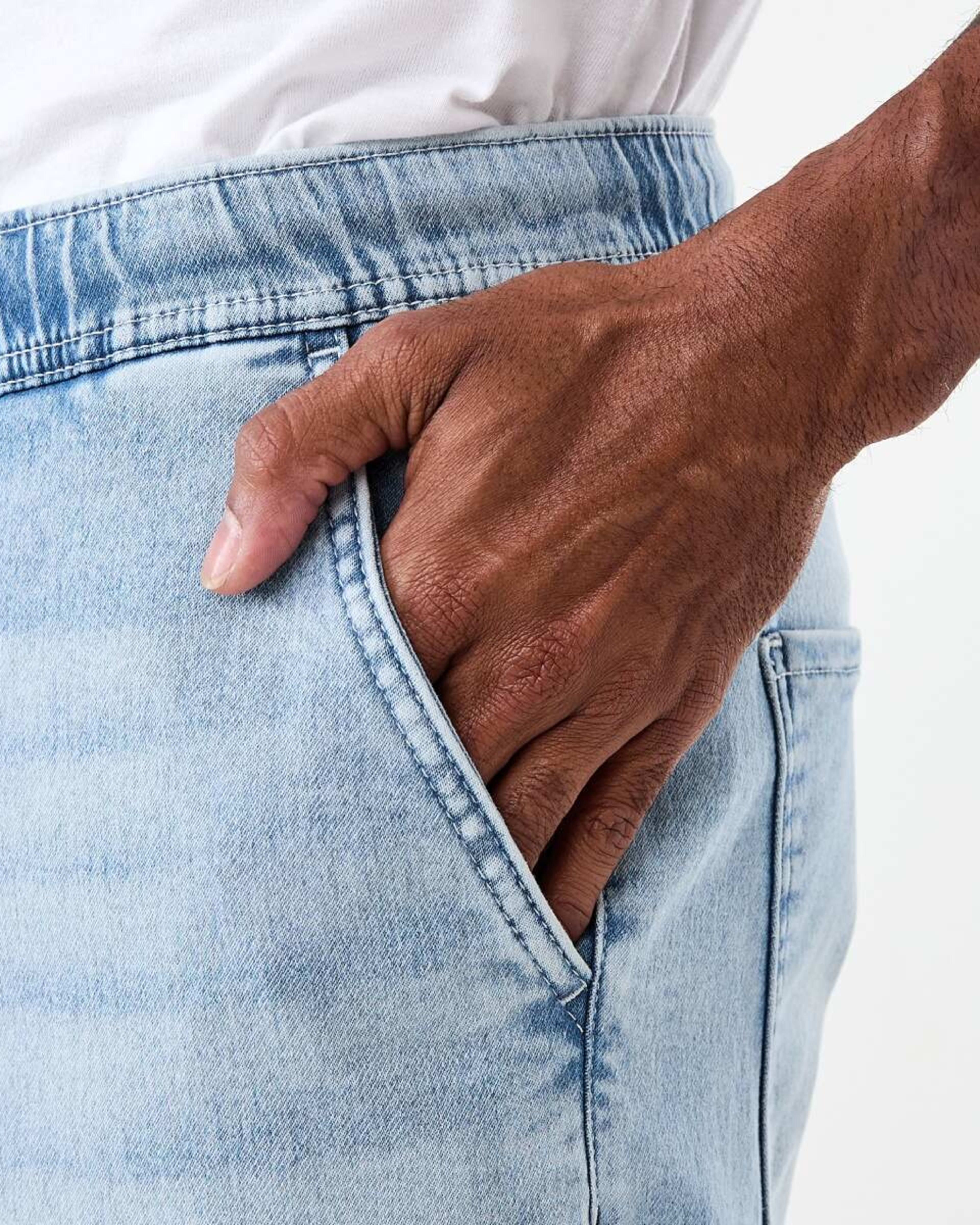 5 Cuffed Denim Joggers LIGHT WASH, 5 of 5