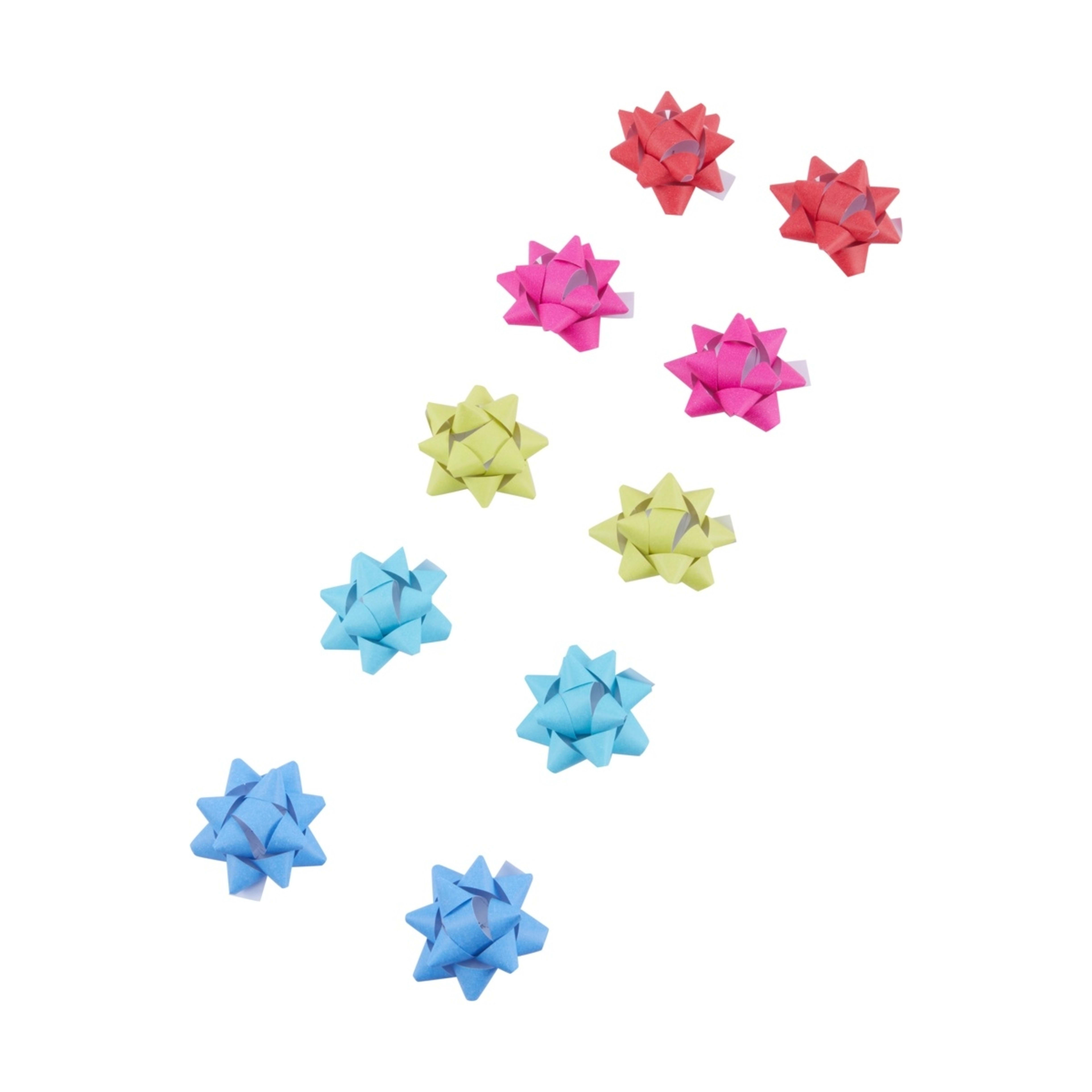 3 10 Piece Mini Paper Bows - Brights, 3 of 8