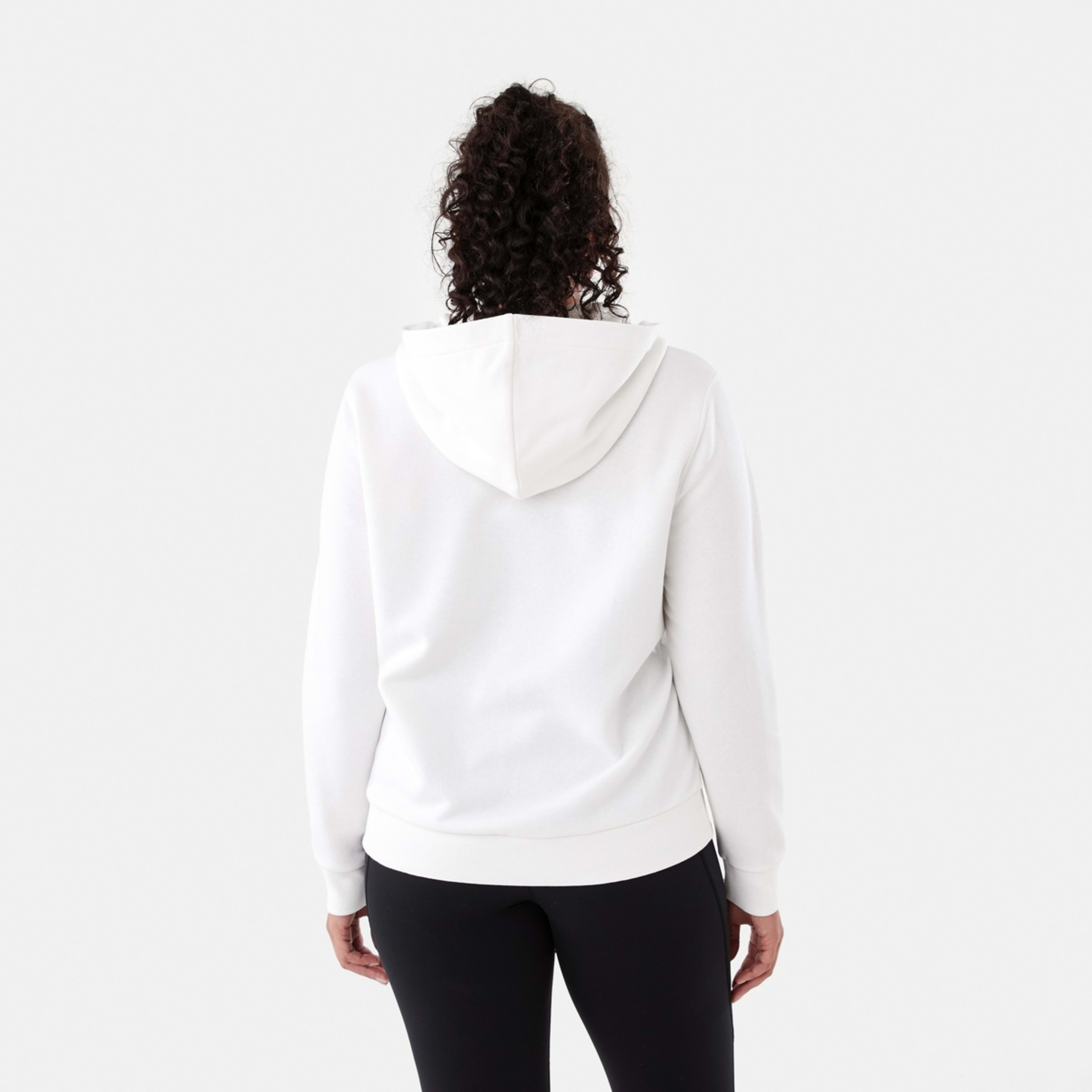 4 Active Womens Zip Through Hoodie Ecru, 4 of 7