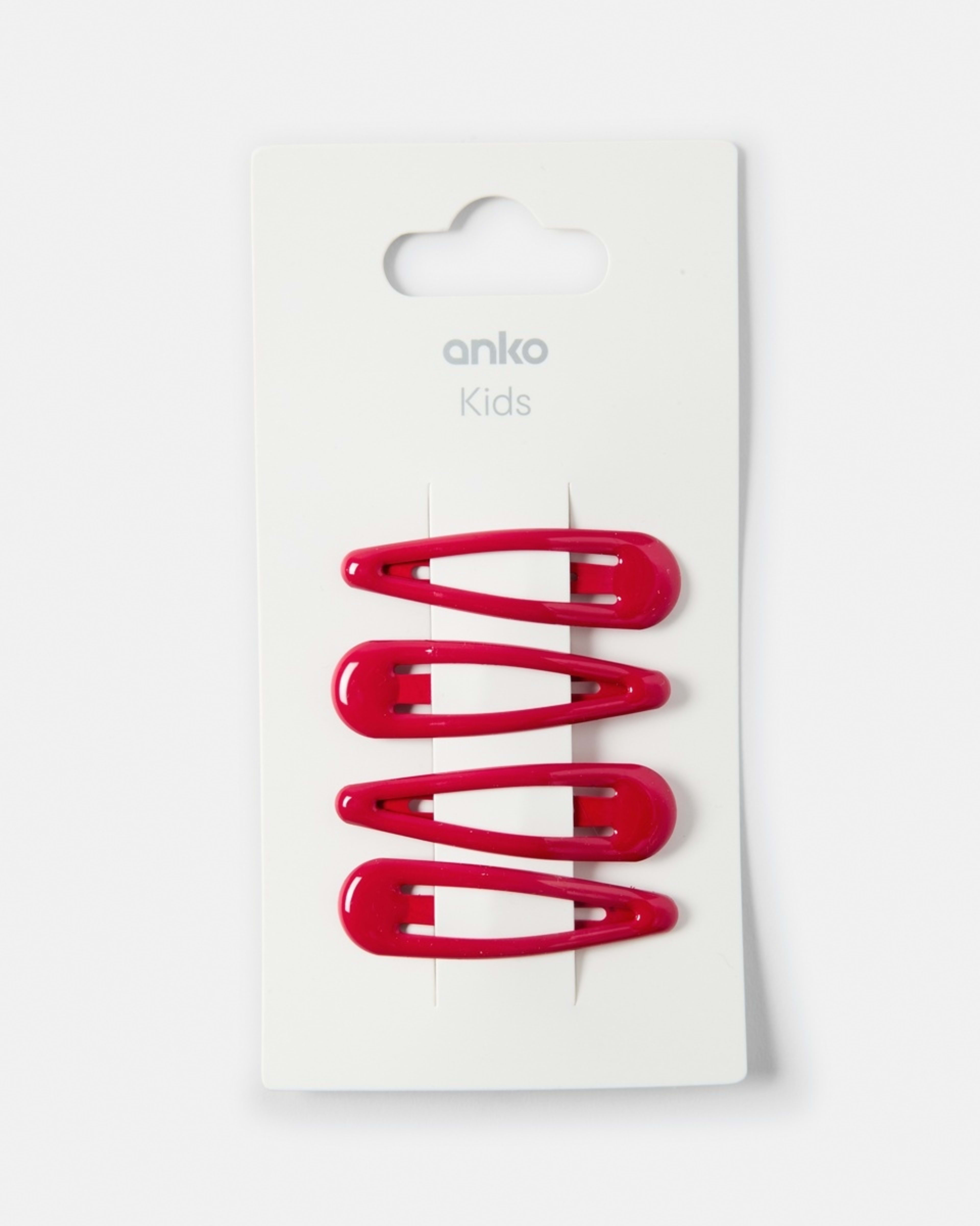 3 4 Pack School Basic Snap Hair Clips Salsa, 3 of 3
