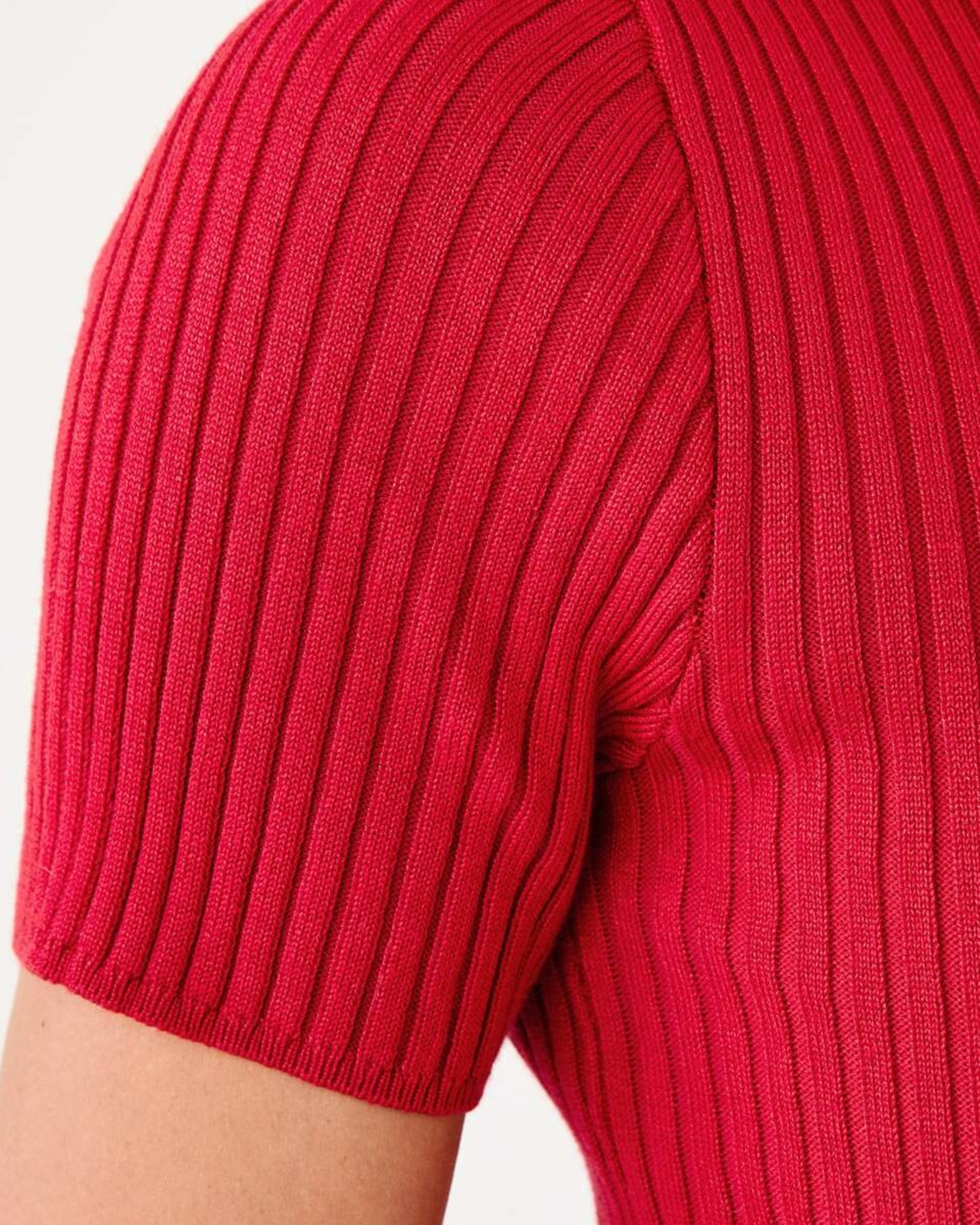6 Short Sleeve Crew Neck Trim Top Cherry Red, 6 of 6