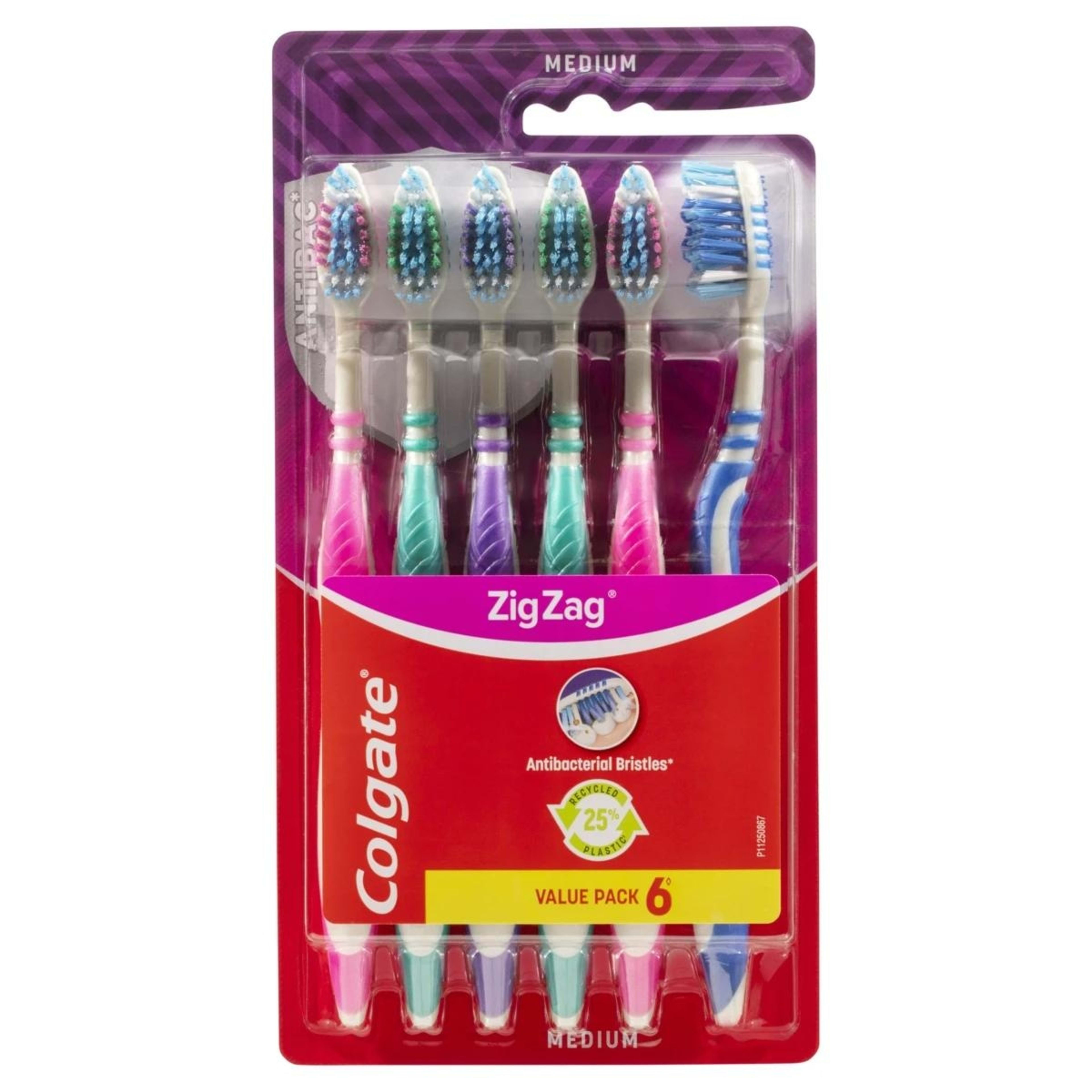 2 Colgate 6 Pack Medium ZigZag Toothbrushes, 2 of 8