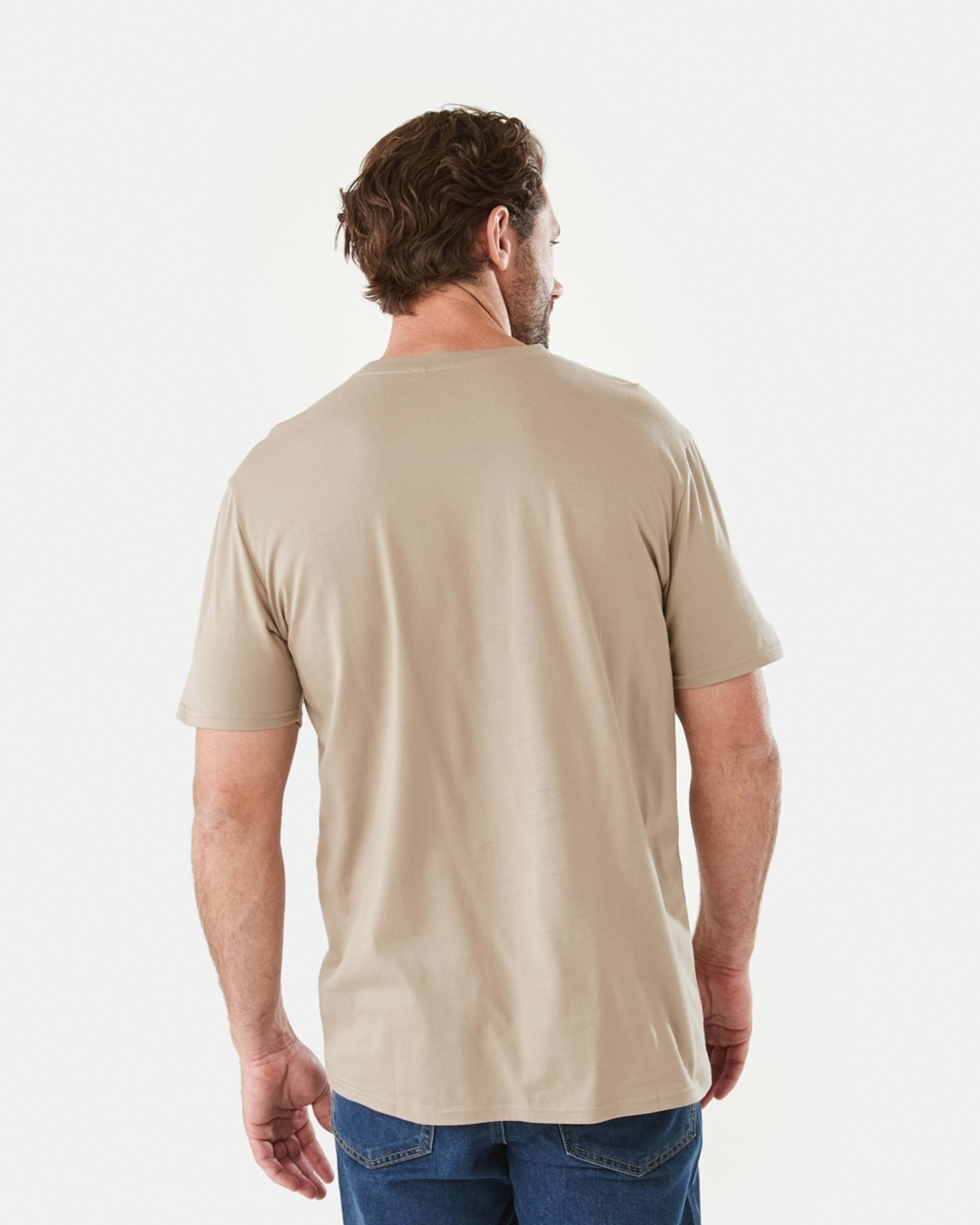 3 Australian Cotton Crew Neck T-shirt WARM SAND, 3 of 5