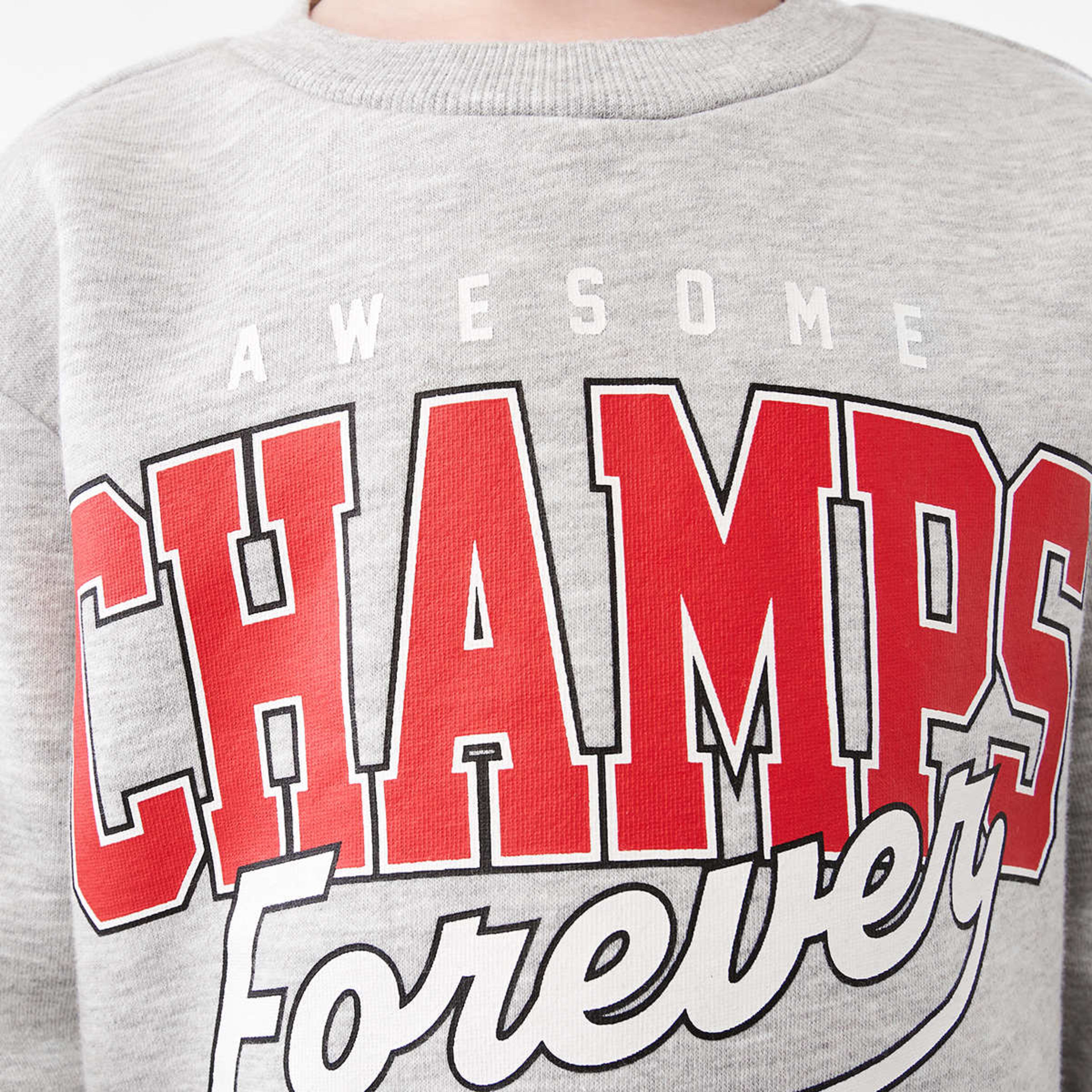 4 Print Crew Sweatshirt Grey Champ, 4 of 8