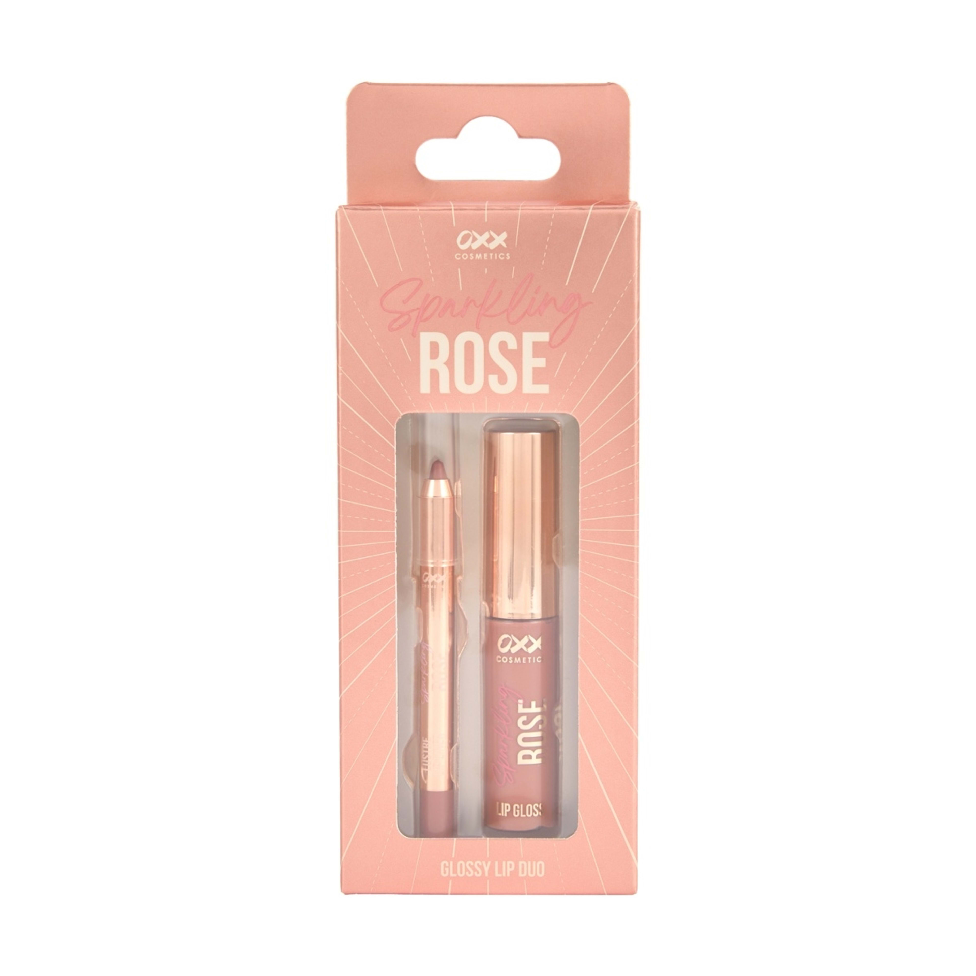 1 OXX Cosmetics Sparkling Rose Glossy Lip Duo - Brown