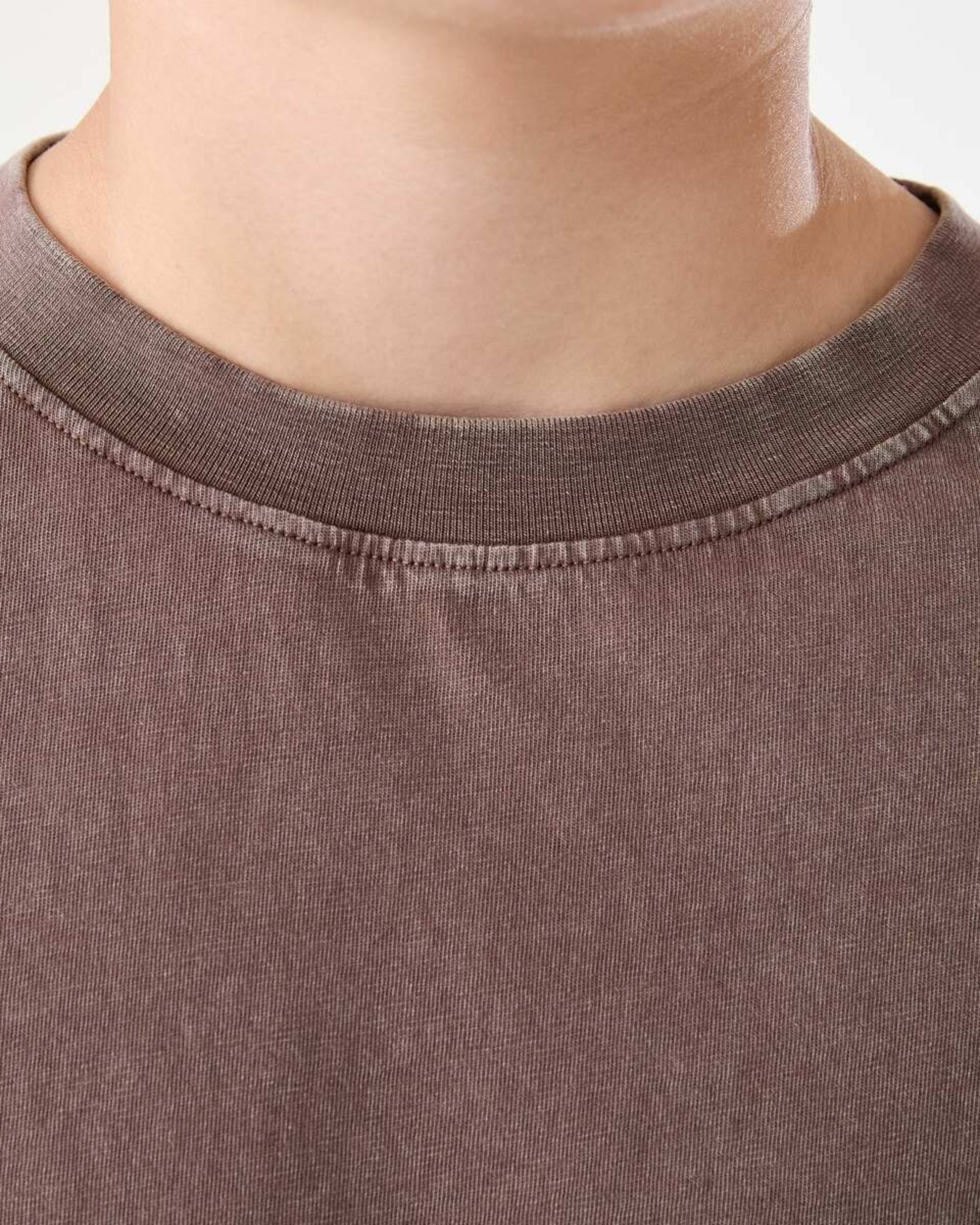 4 Short Sleeve Oversized Acid Wash T-shirt BROWN CHOC, 4 of 6