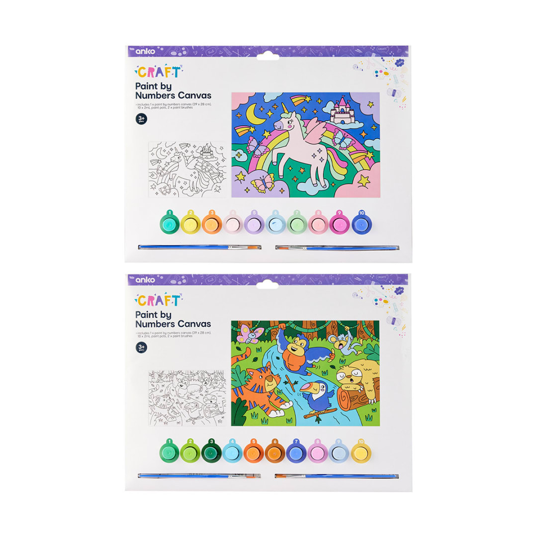 Paint by Numbers Canvas Assorted Kmart