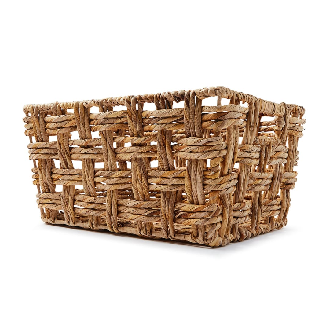 Rectangle Checkered Open Weave Basket - Natural - Kmart