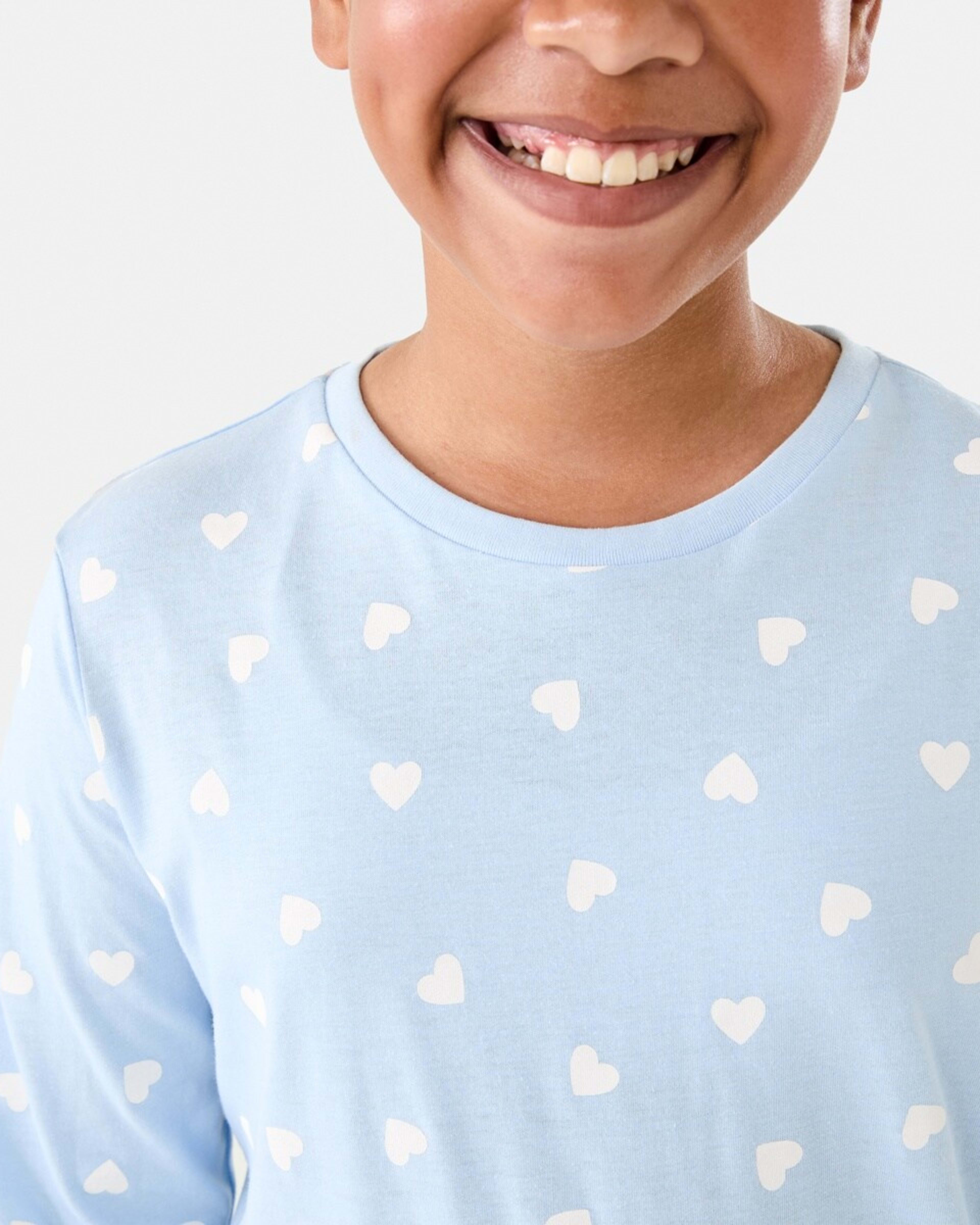 4 Knit Pyjama Set Hearts Blue, 4 of 9