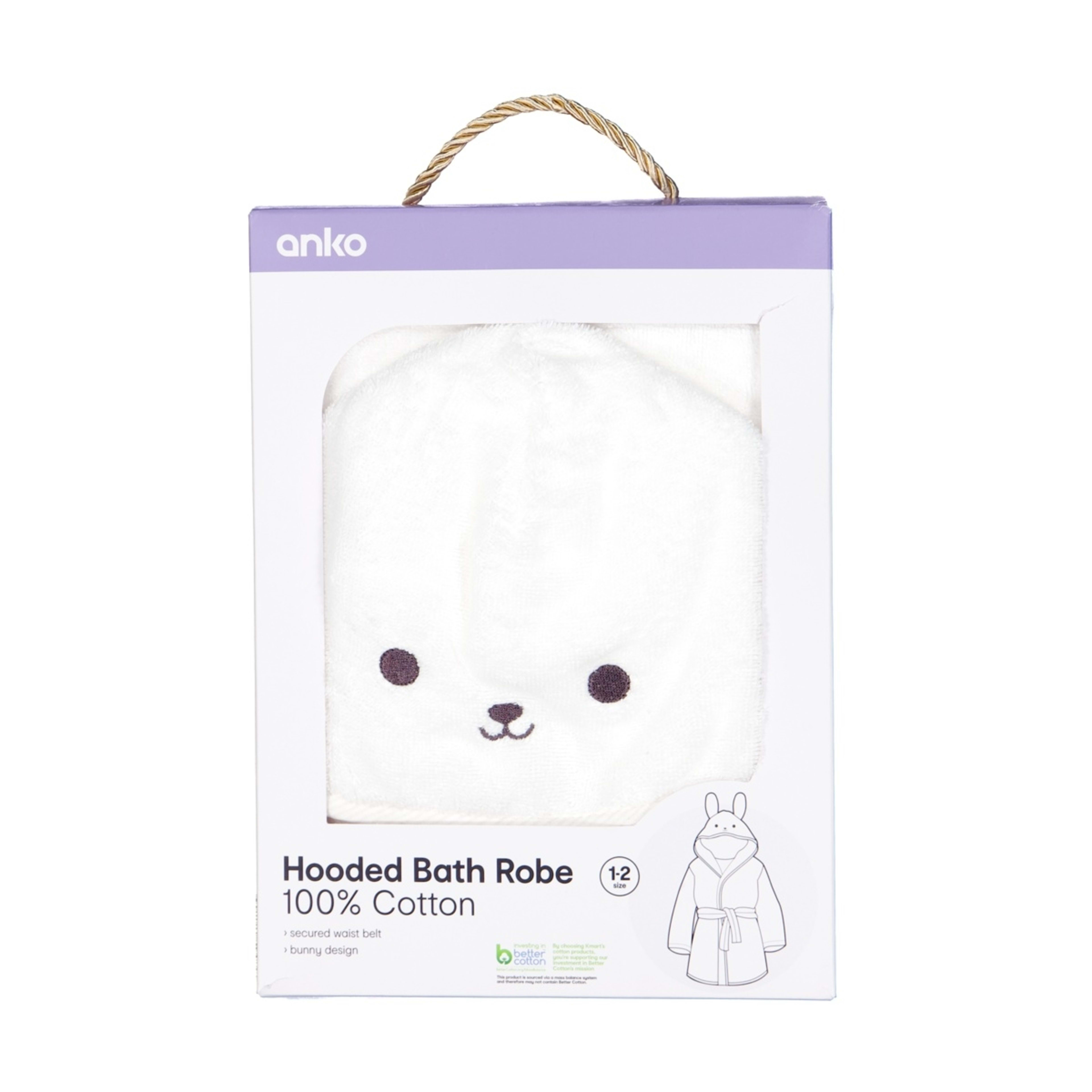 5 Cotton Hooded Bath Robe - Bunny, 5 of 5