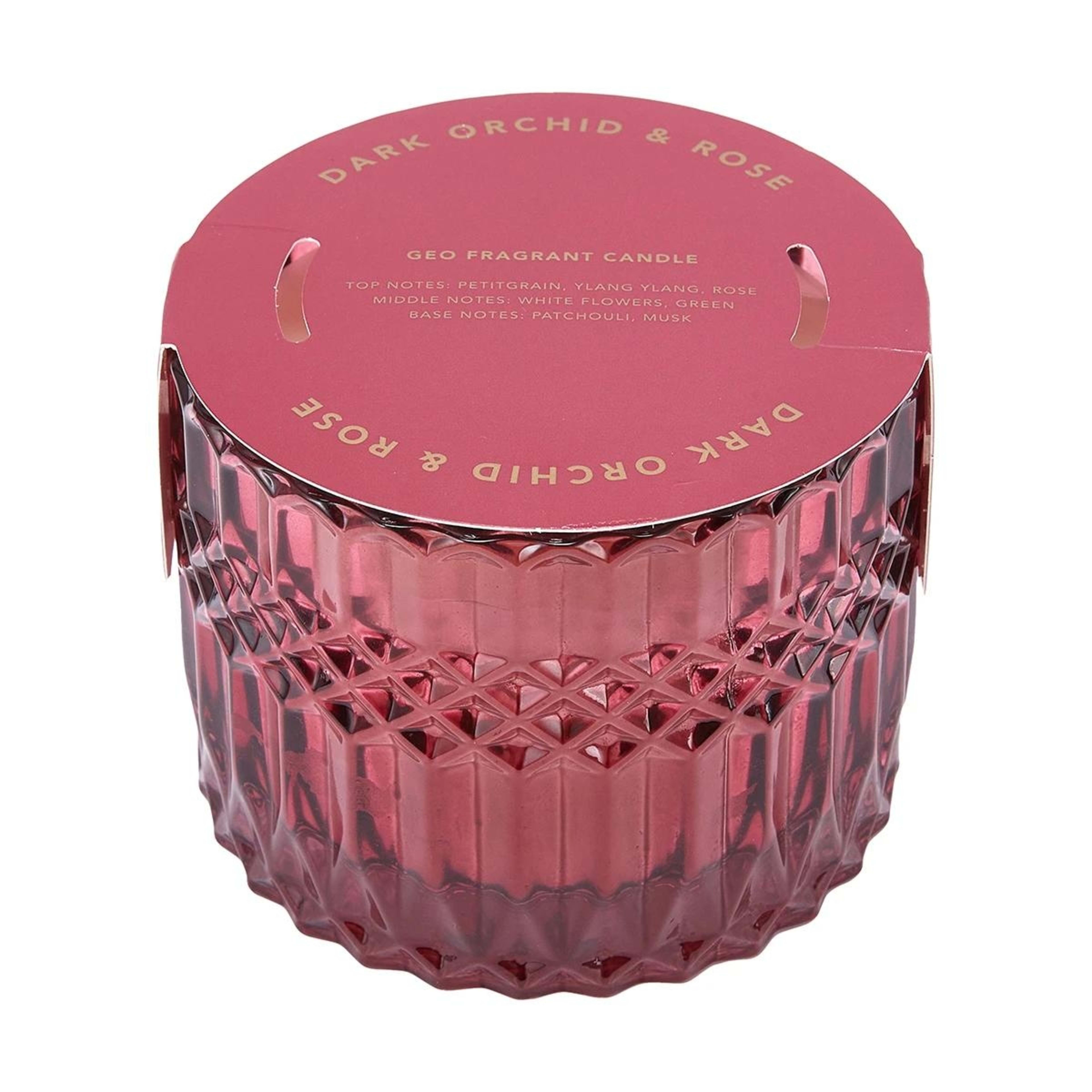 4 Dark Orchid and Rose Shiraz Geo Fragrant Candle, 4 of 4