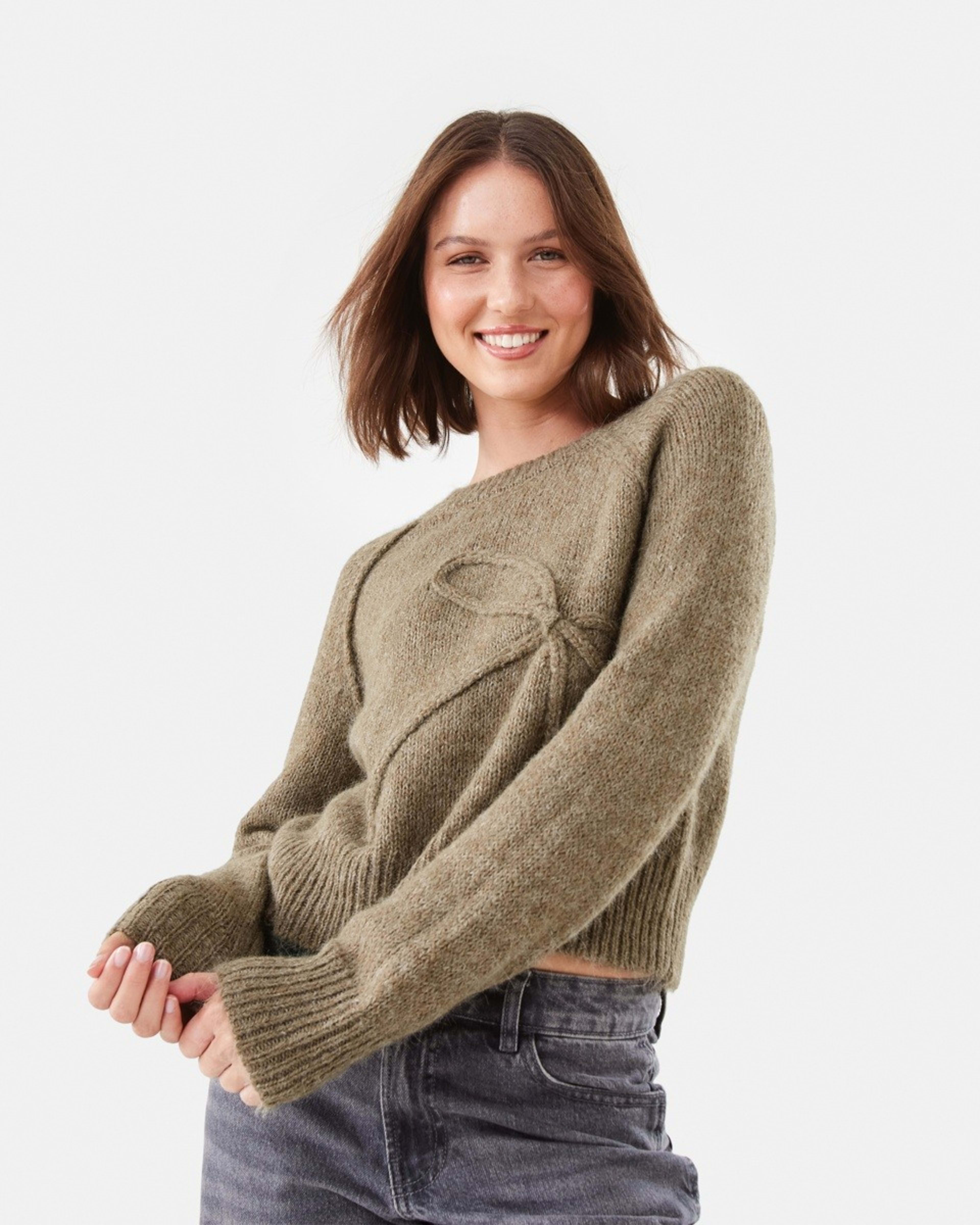 1 Bow Jumper Dune Marle
