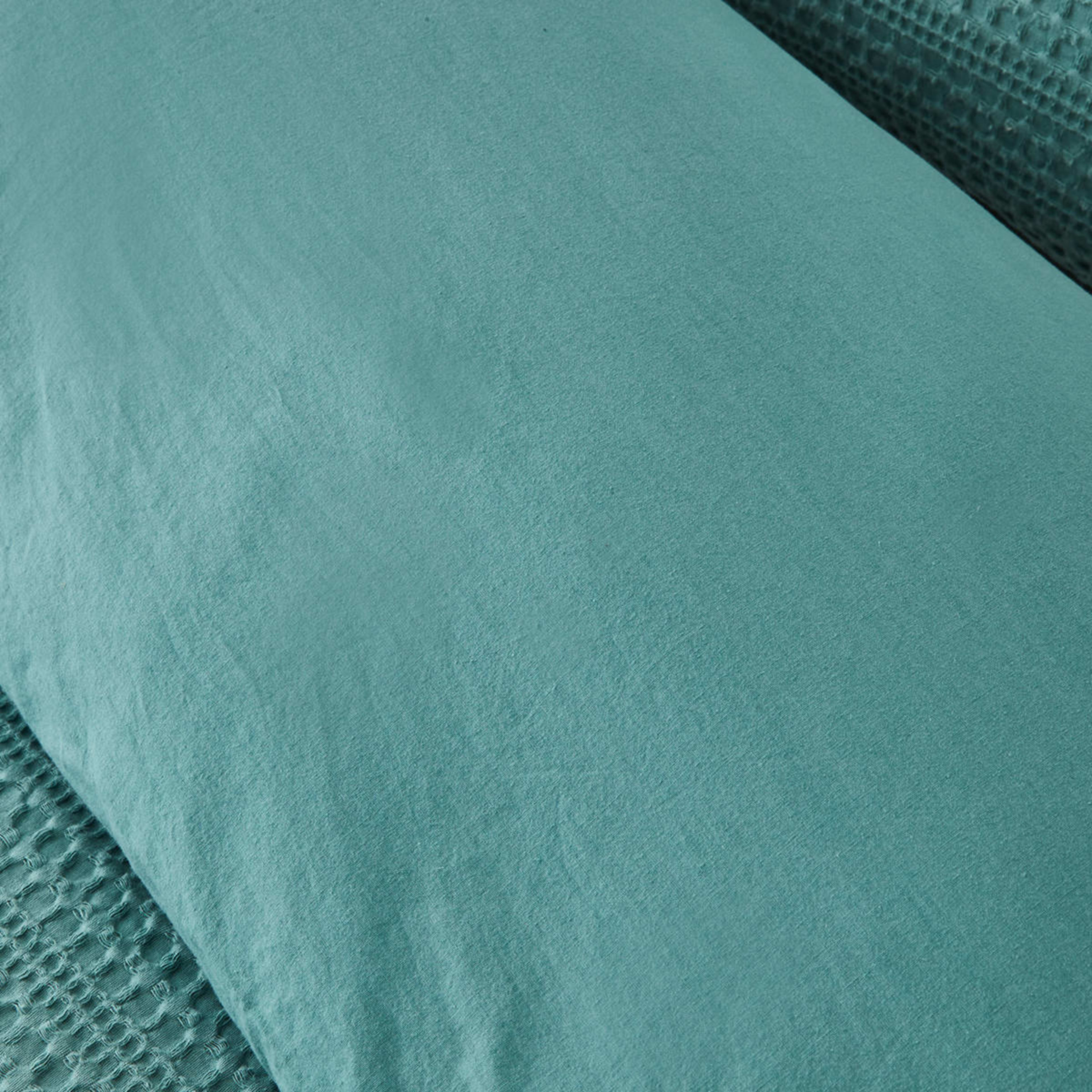 Makena Cotton Quilt Cover Set Single Bed, Mineral Kmart