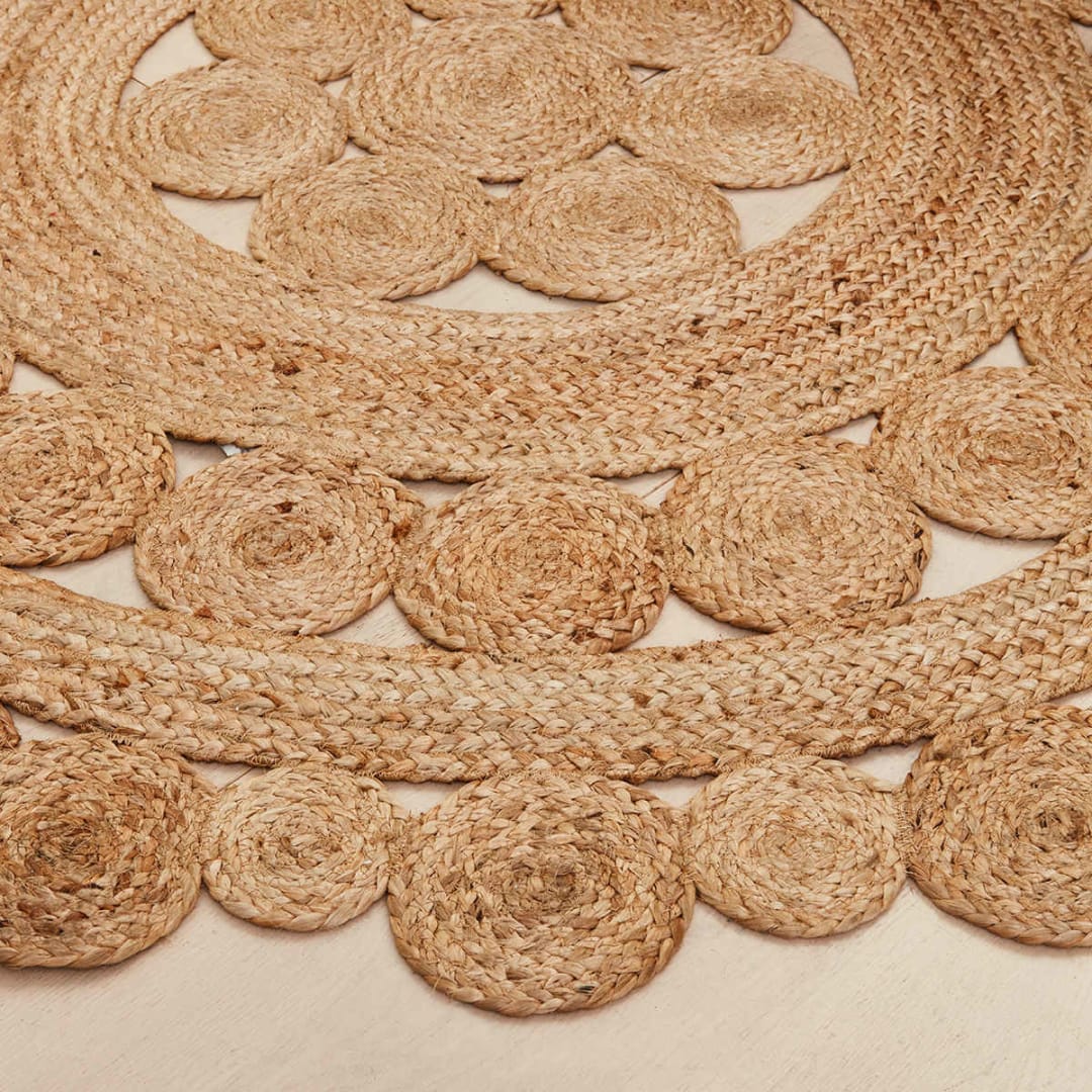Round Cut Out Jute Rug 133cm Kmart