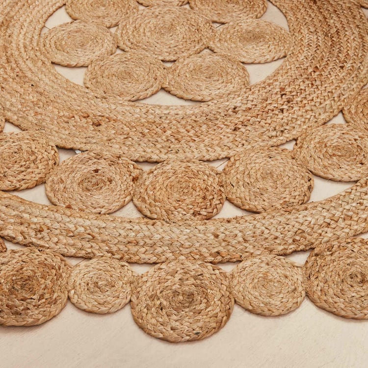 Round Cut Out Jute Rug 133cm Kmart