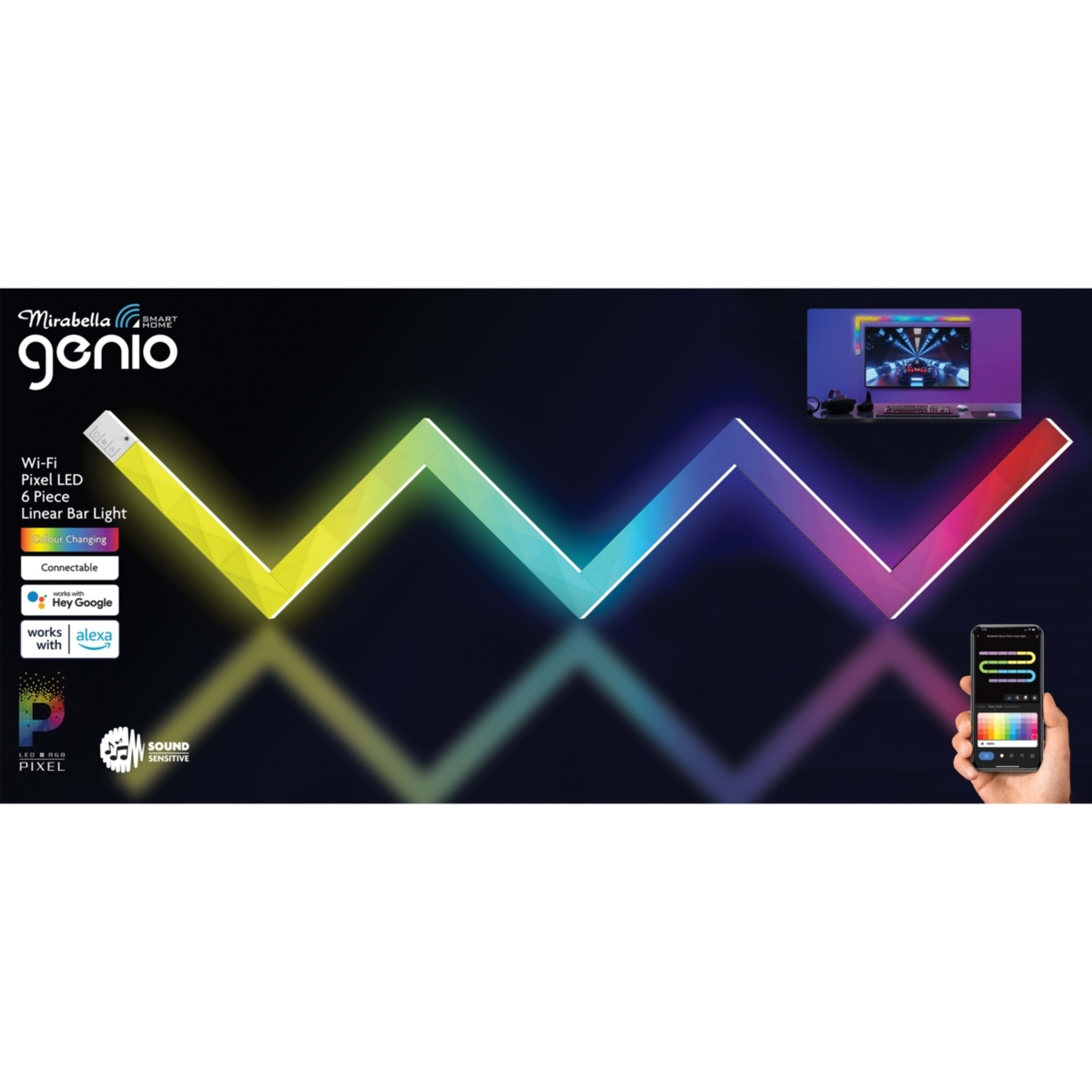 Mirabella Genio WiFi Pixel 6 Piece RGB Low Voltage Linear Wall Light
