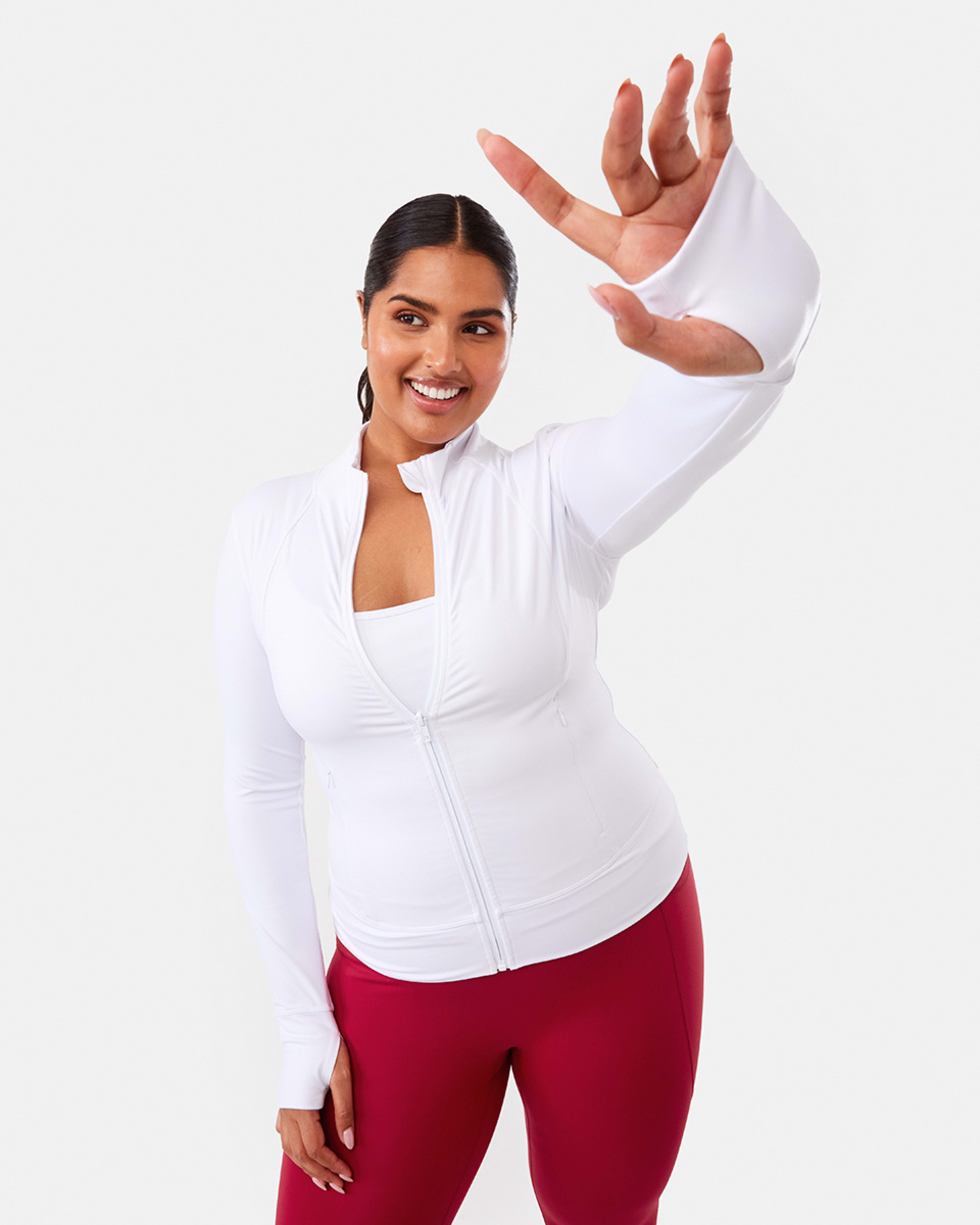 3 Active Womens Long Sleeve Ultrasoft Jacket WHITE, 3 of 10