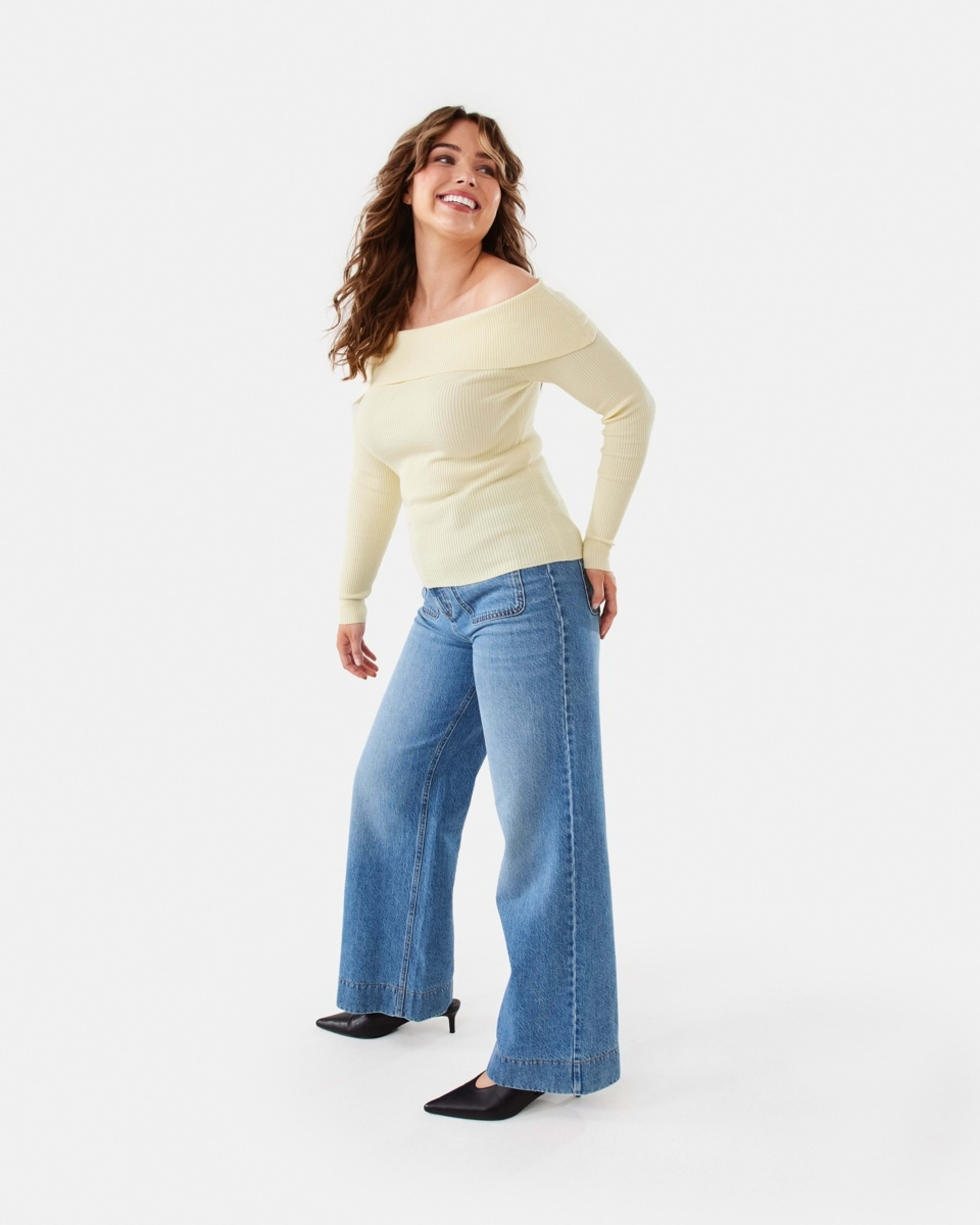 3 Long Sleeve Off Shoulder Top FLAN, 3 of 7