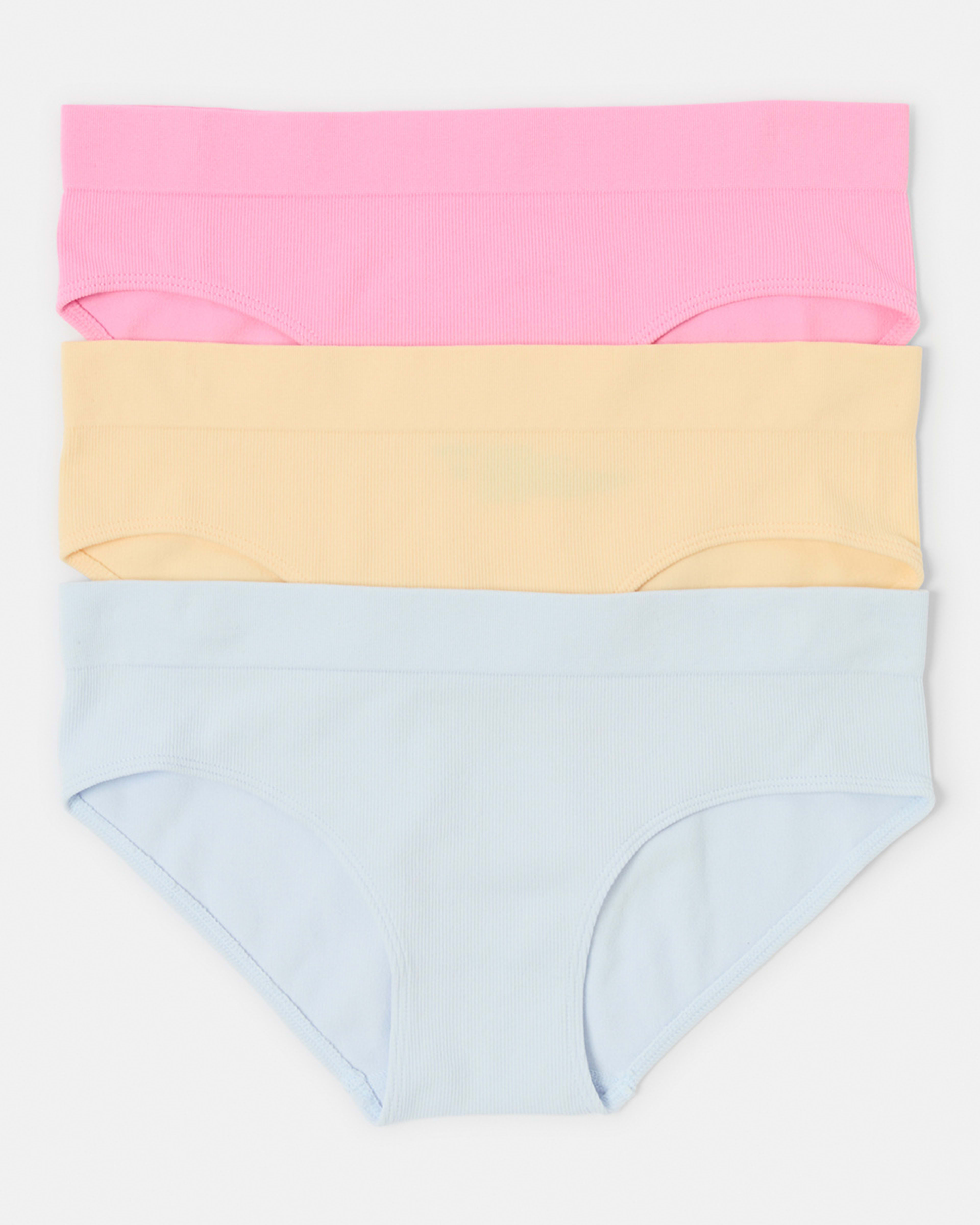 1 3 Pack Ribbed Seamfree Boyleg Briefs BRIGHT LAVENDER, WHITE, LEMON ICING, 1 of 8