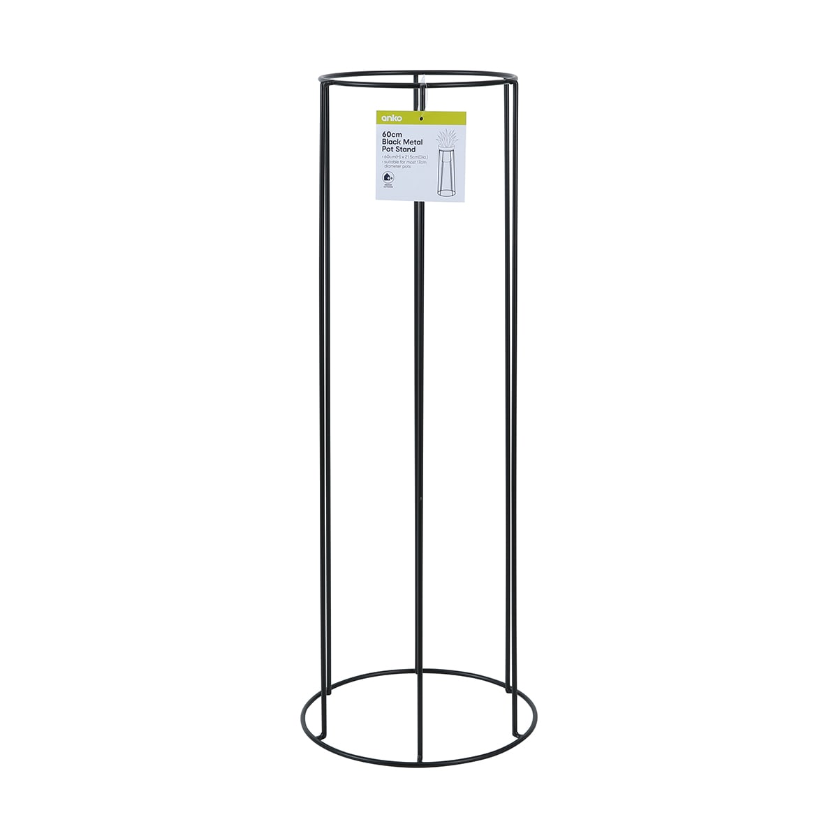 60cm Black Metal Pot Stand Kmart NZ