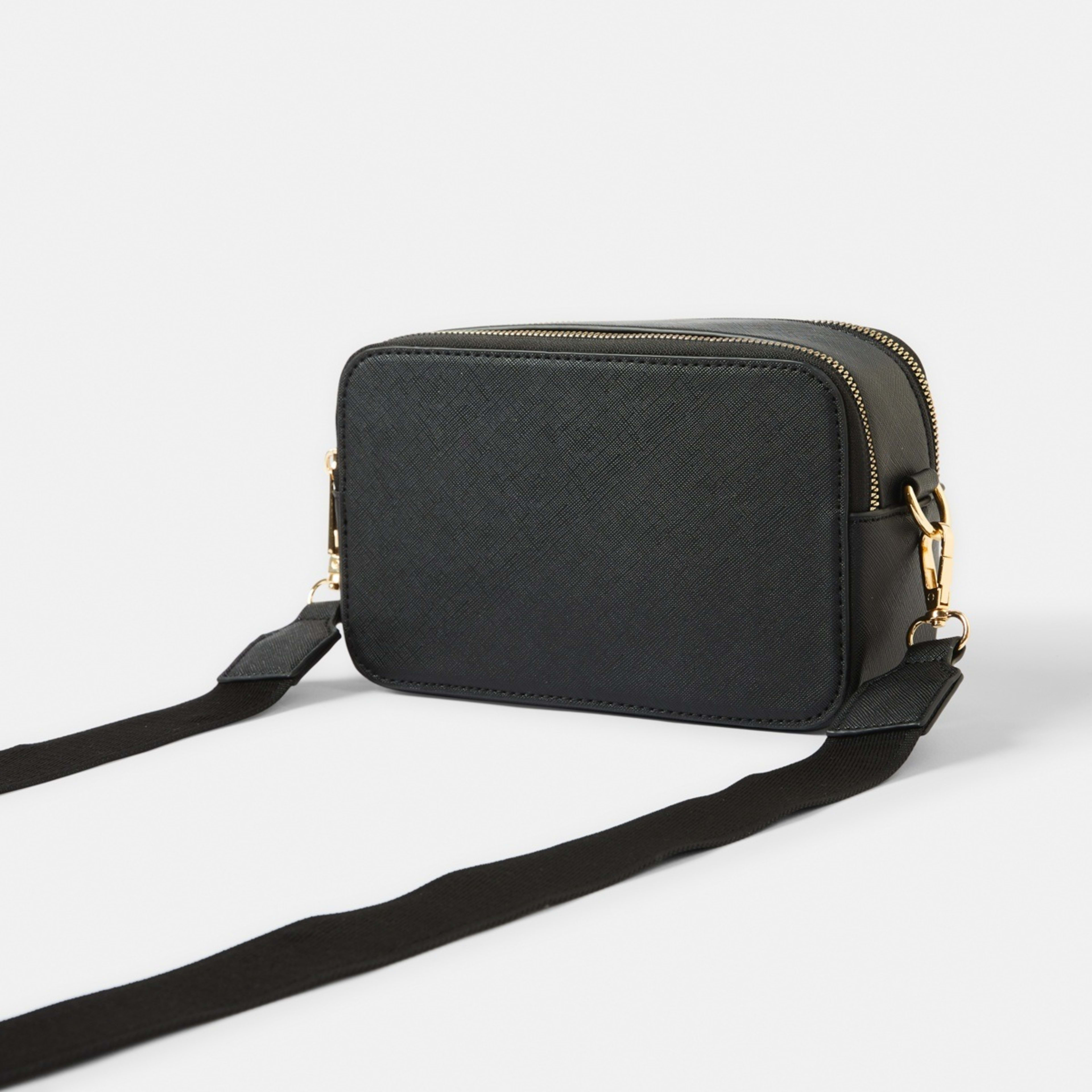 2 Double Zip Crossbody Bag Black, 2 of 7